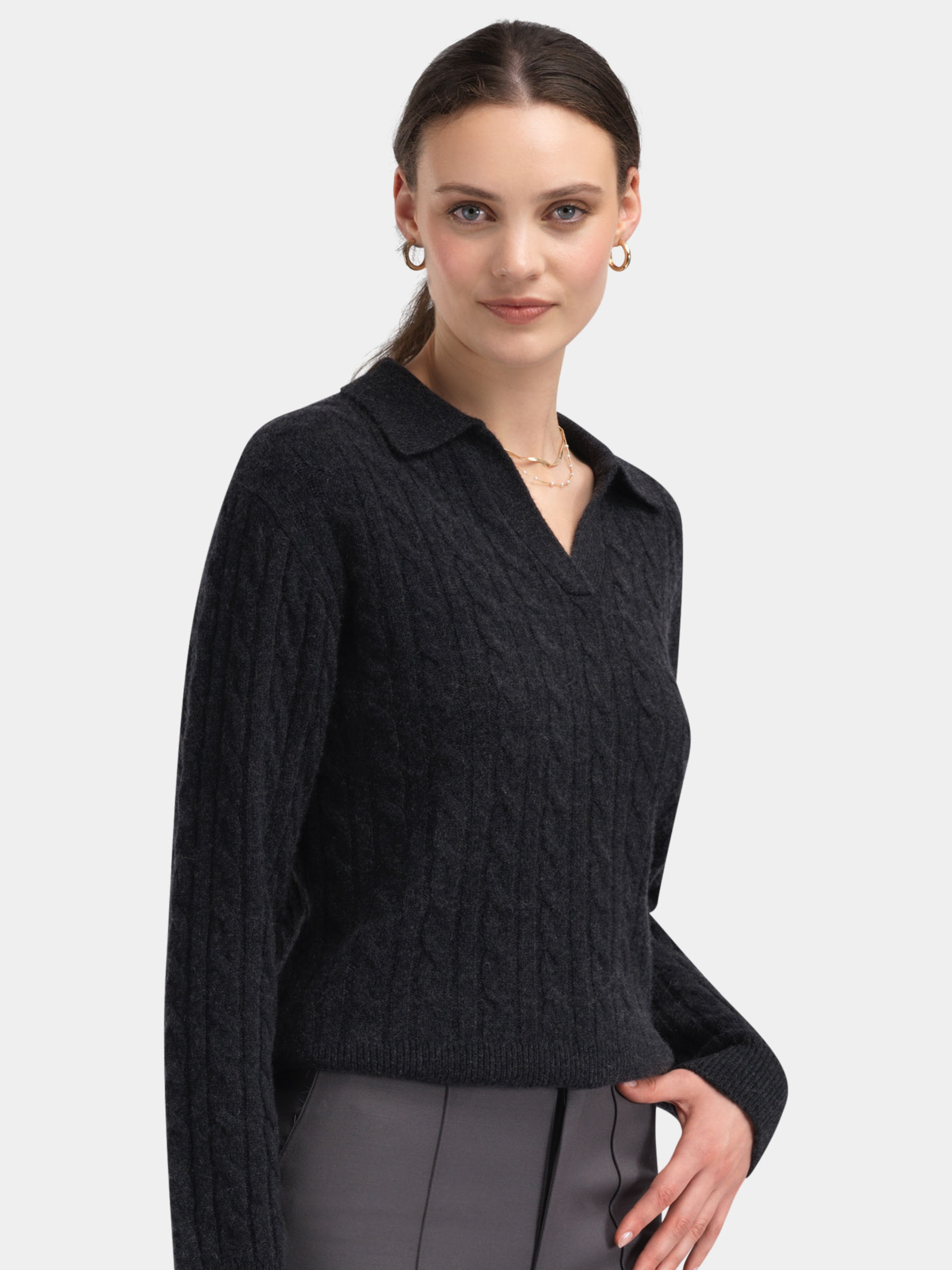 Vestli Kabelstrikket genser  Grey