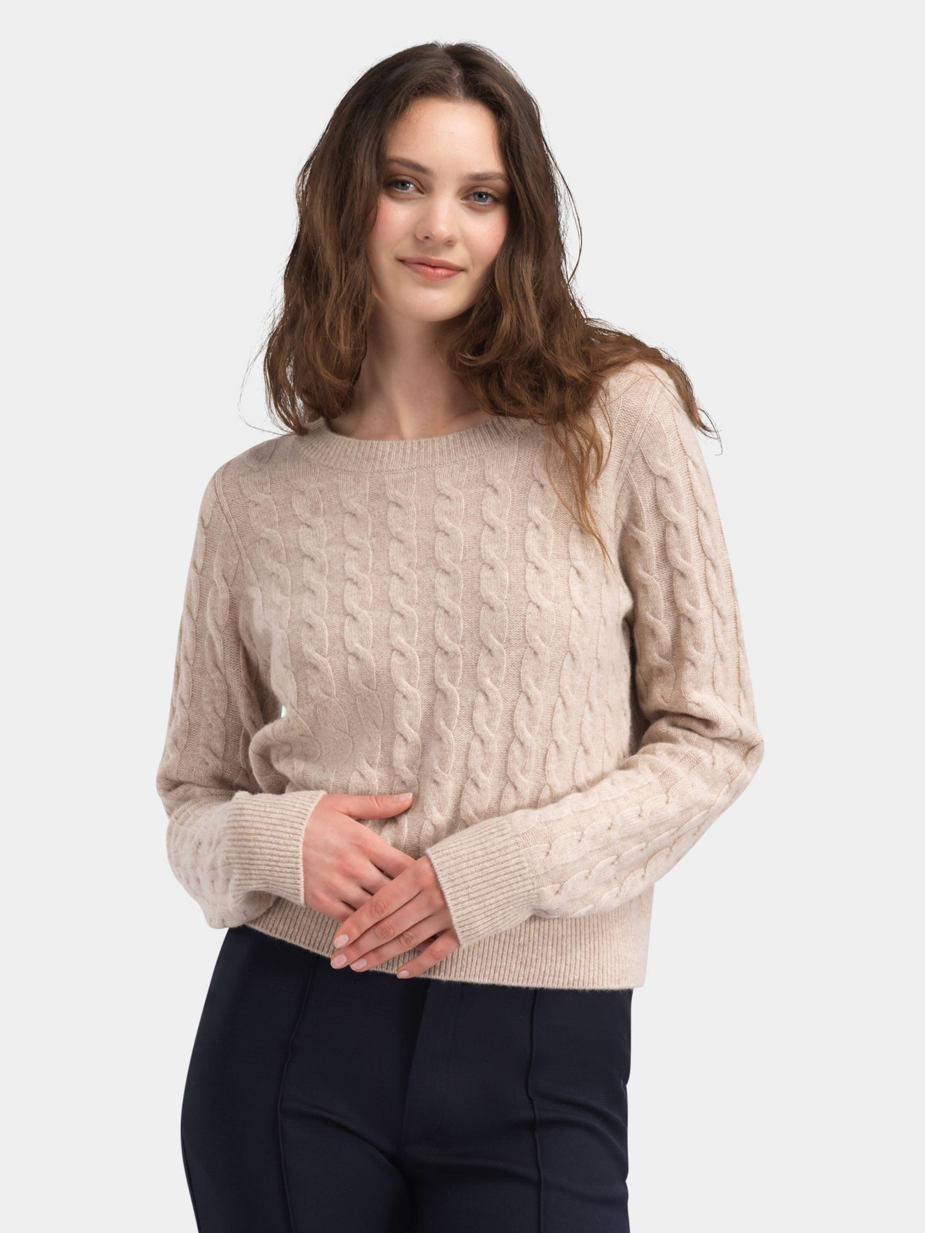 Vesttoppen Kabelstrikket genser Beige