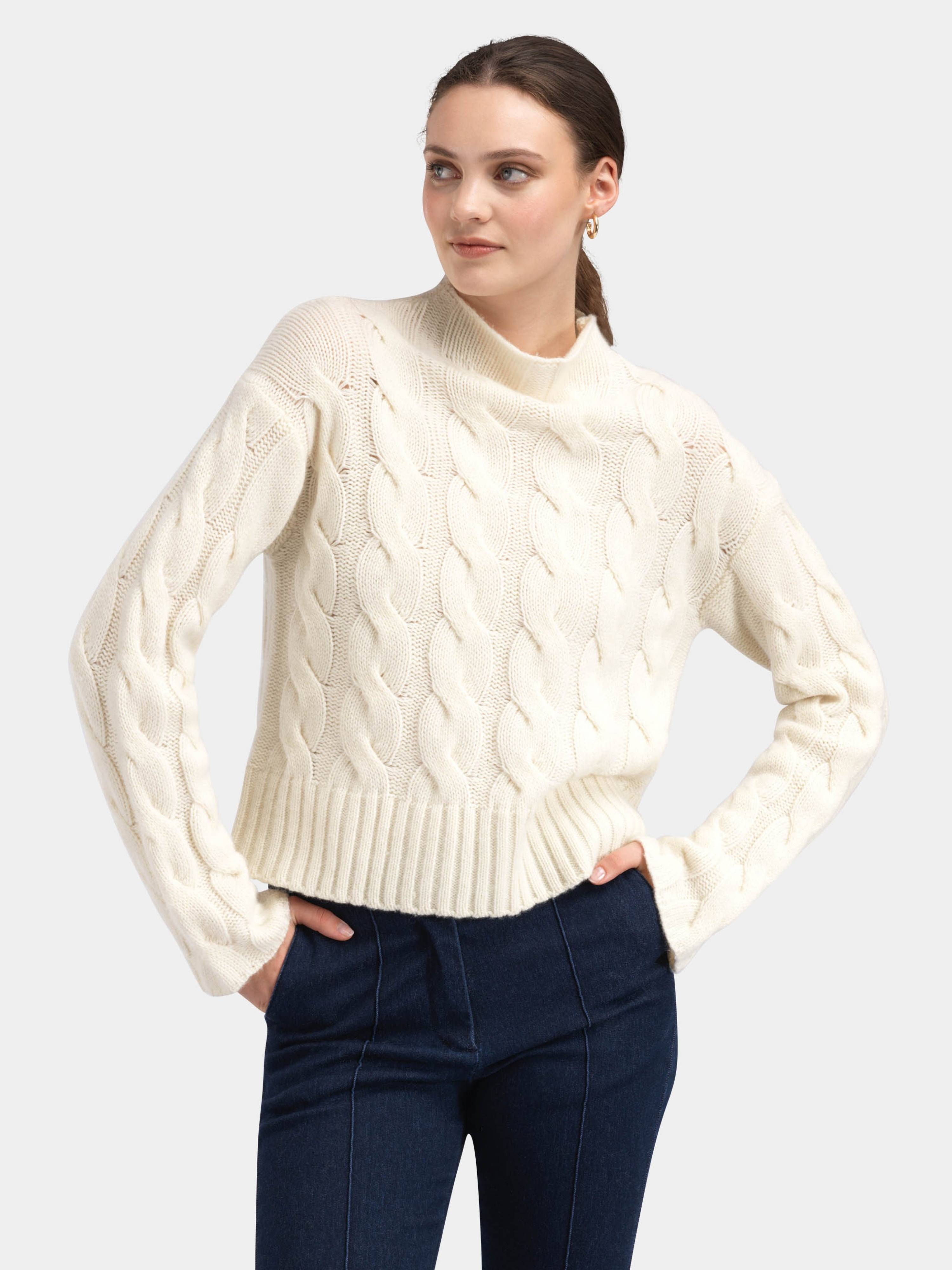 Vindfjellet Cable Sweater Woman White