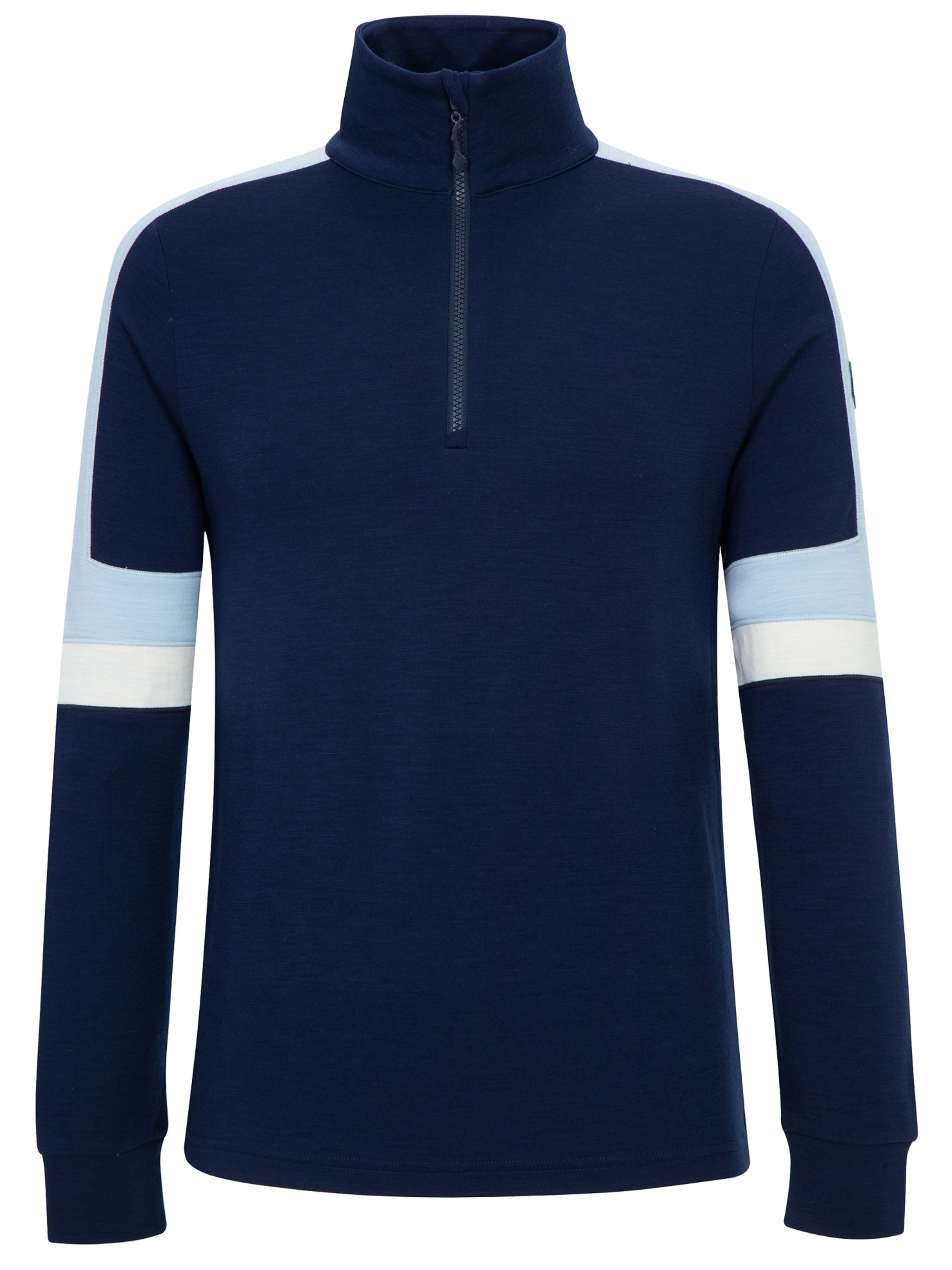 Rauland Merino Base Layer Top Blue Ink / Snow White