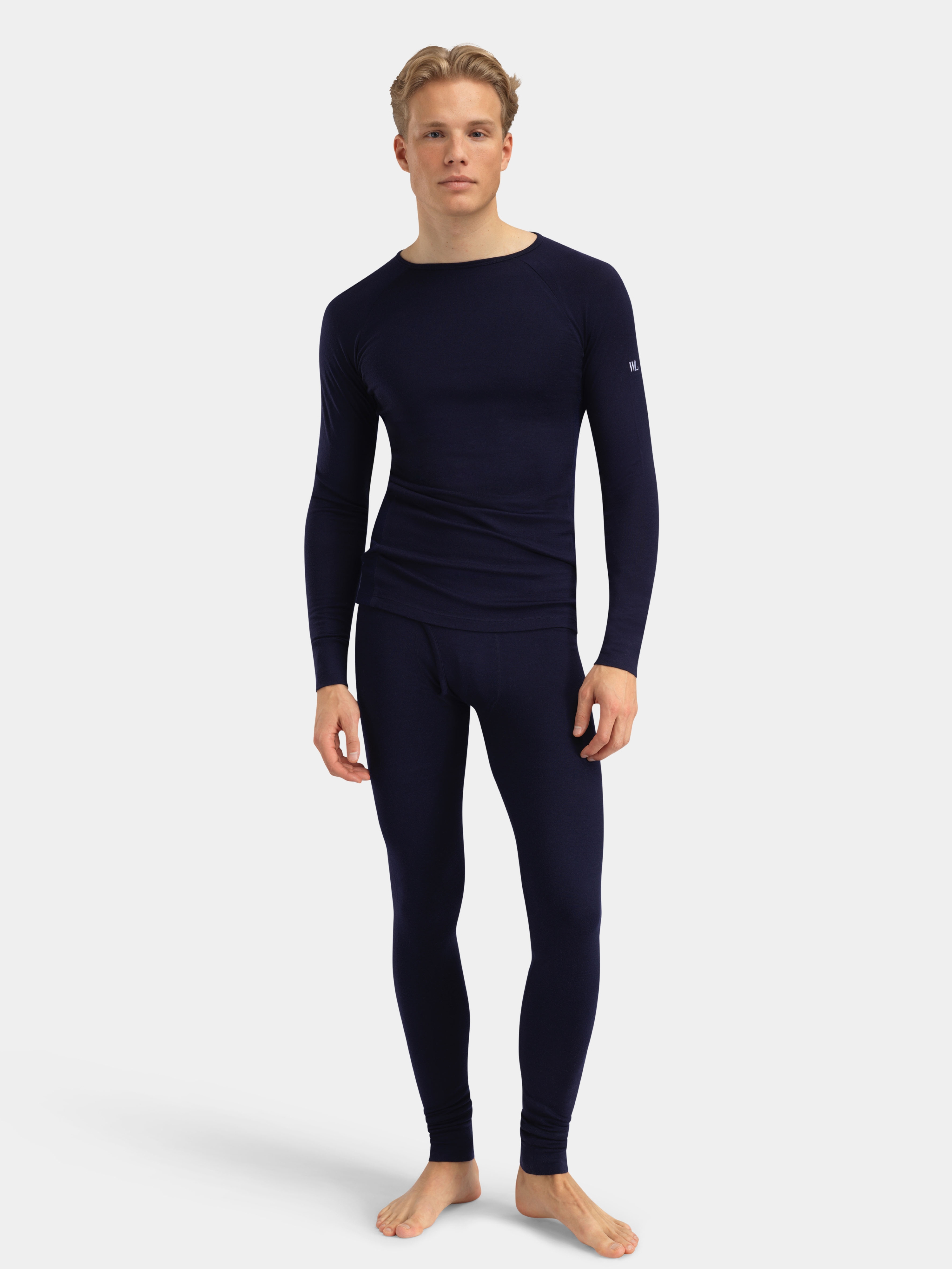 Rena Merino Base Layer Crew Top  Blue