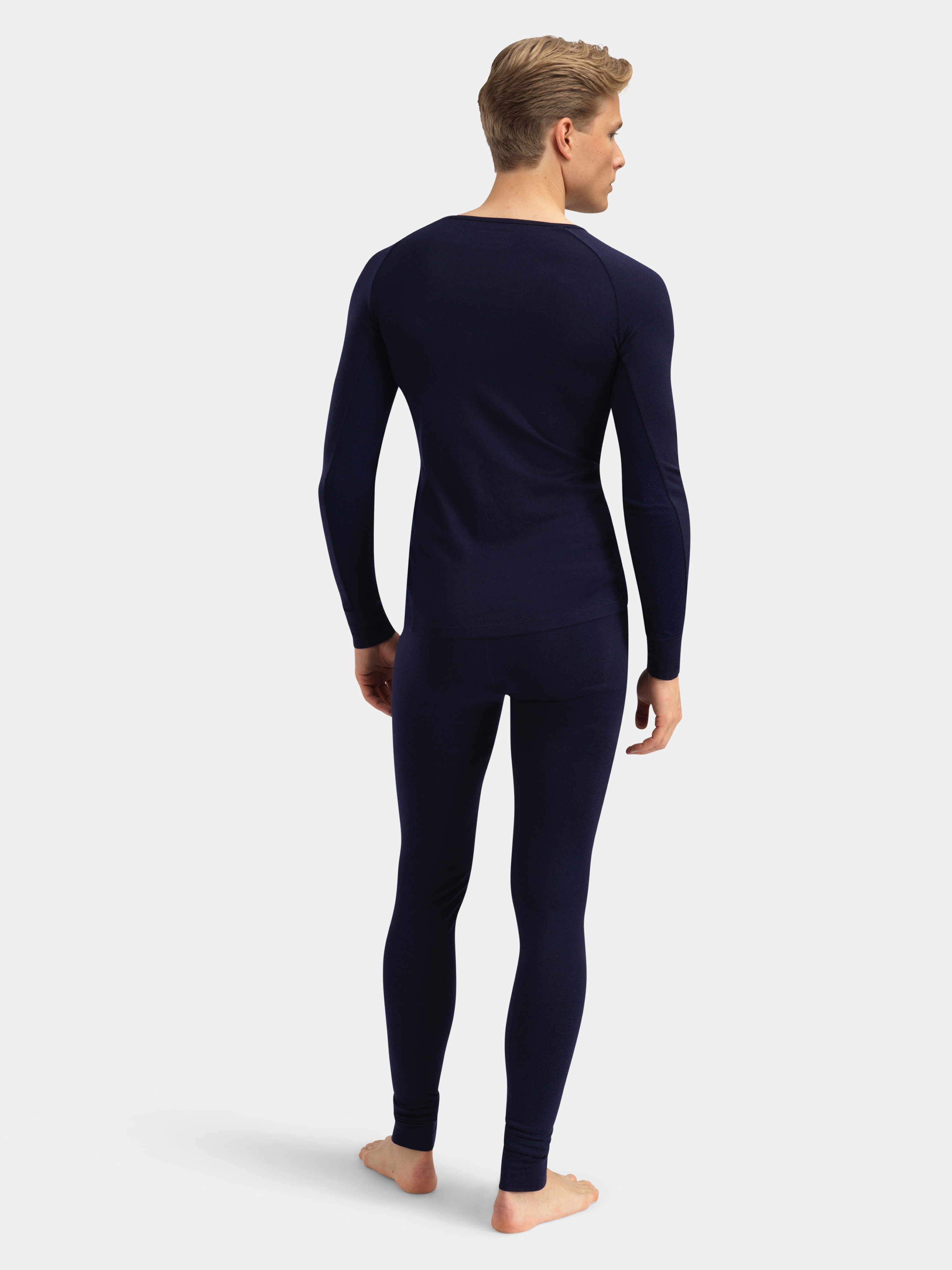 Rena Merino Base Layer Crew Top  Blue