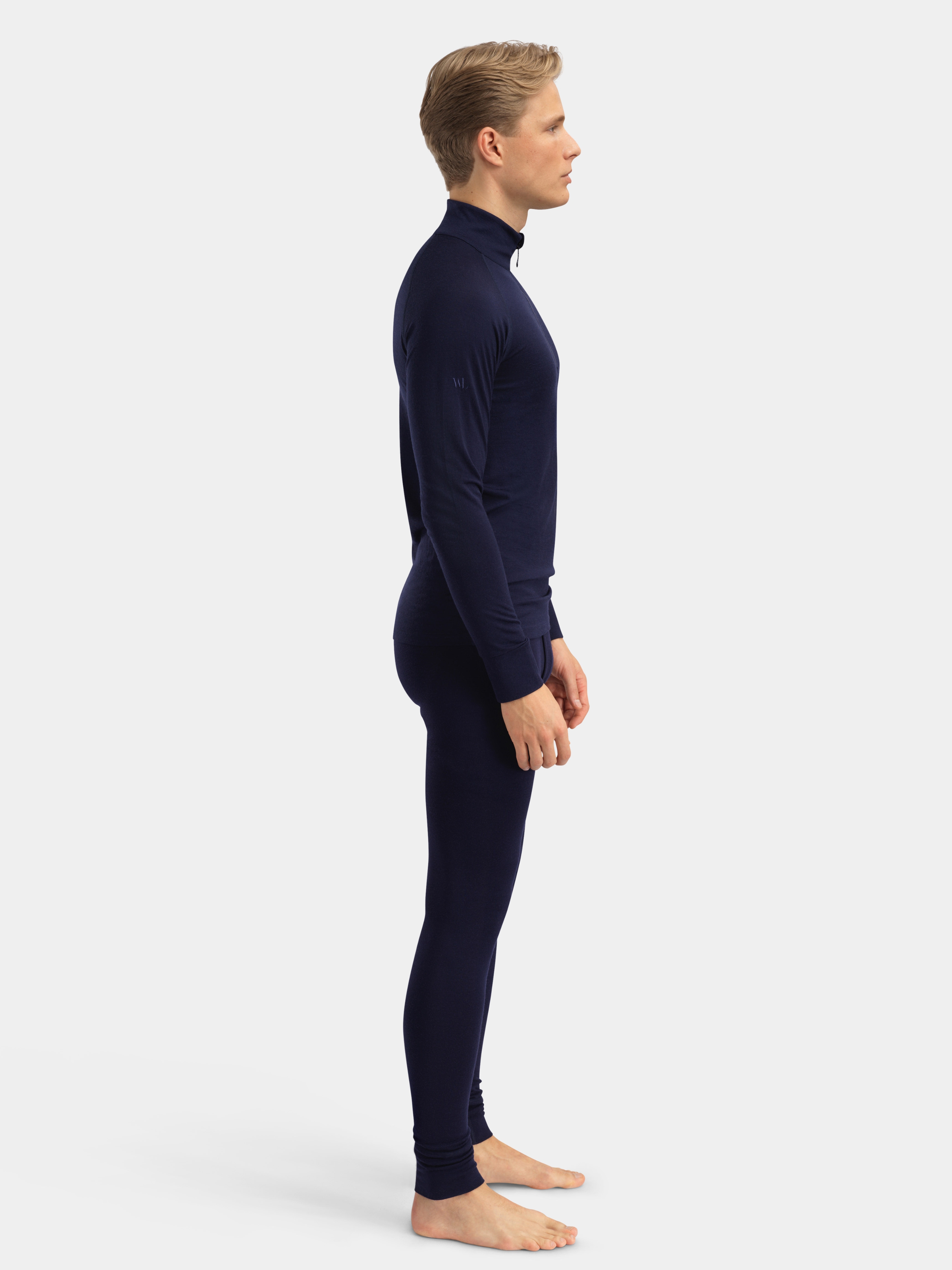 Rena Merino Half-zip Base Layer Top Blue Ink