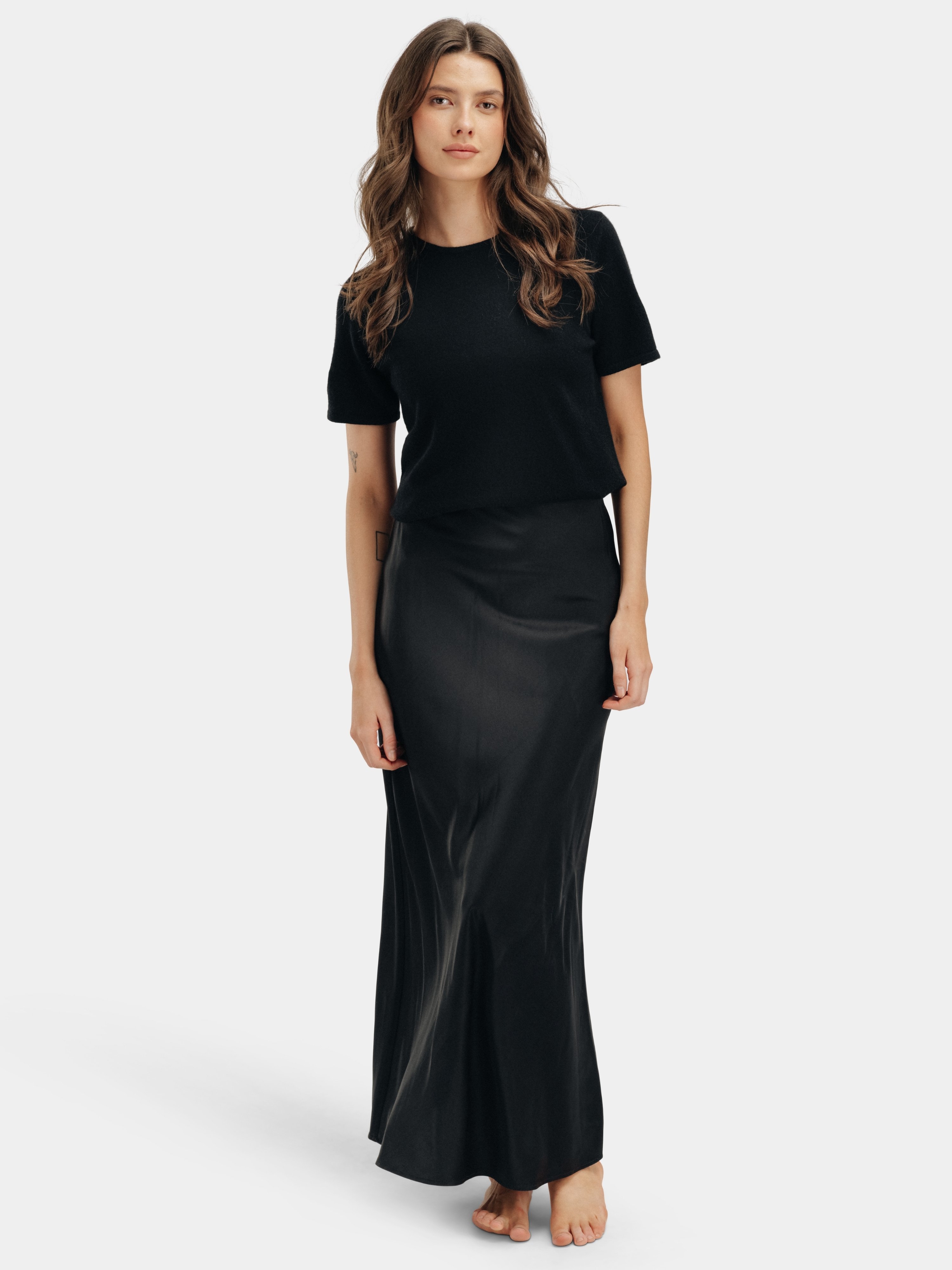 Glittertind Silk Skirt Woman Black