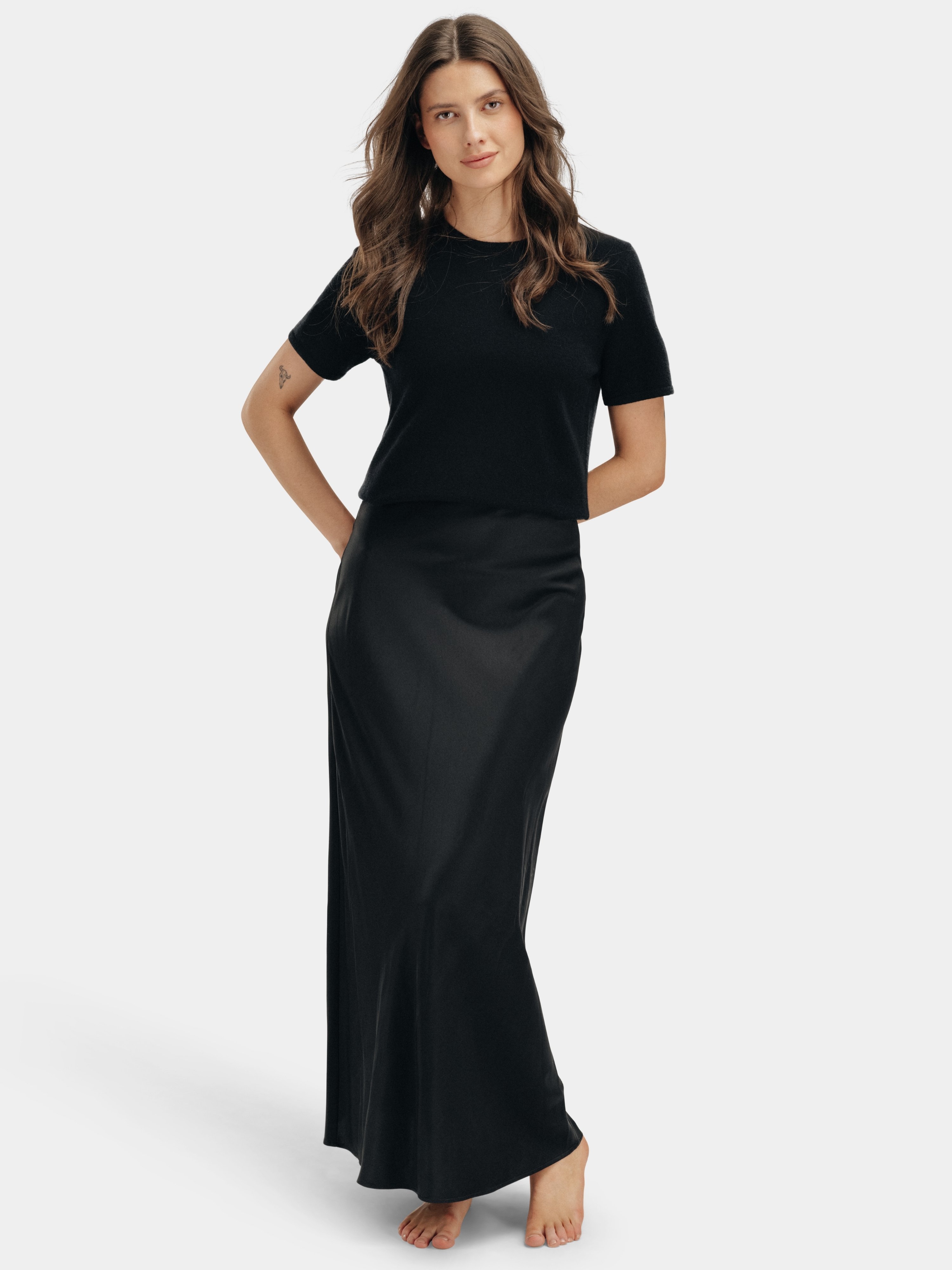 Glittertind Silk Skirt Woman Black