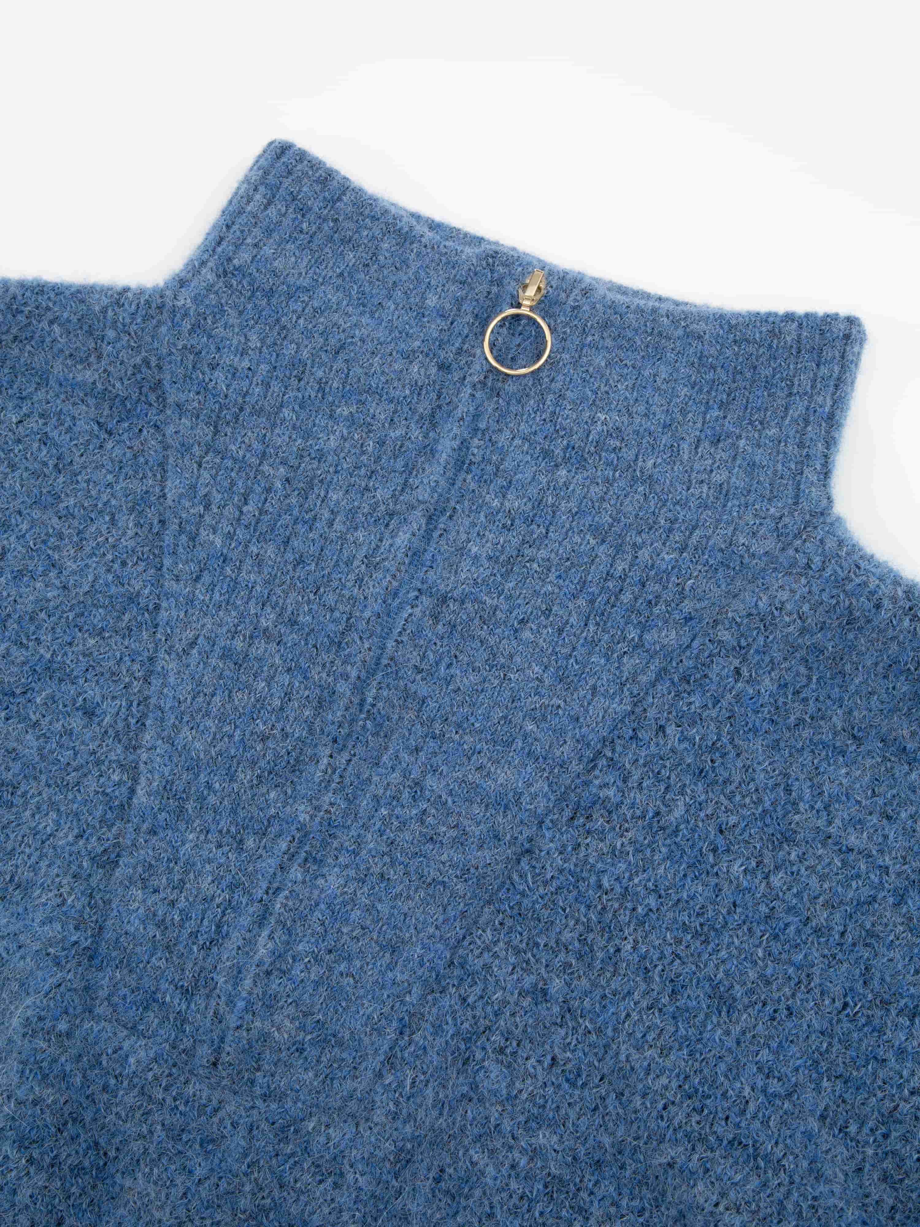 Loen Alpaca Wool Knit Sweater Blue Wave