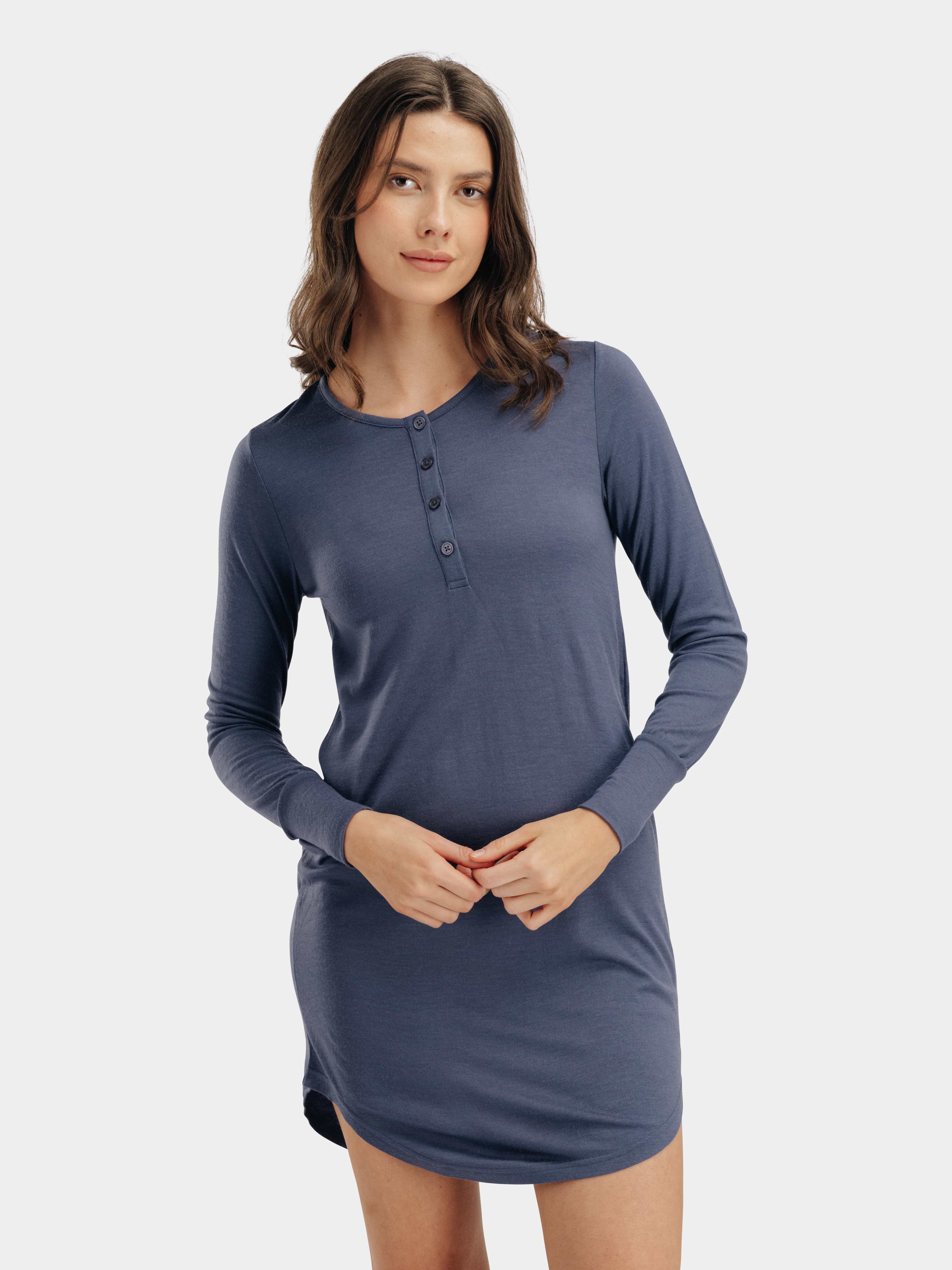 Puttegga Merino Night Gown Blue