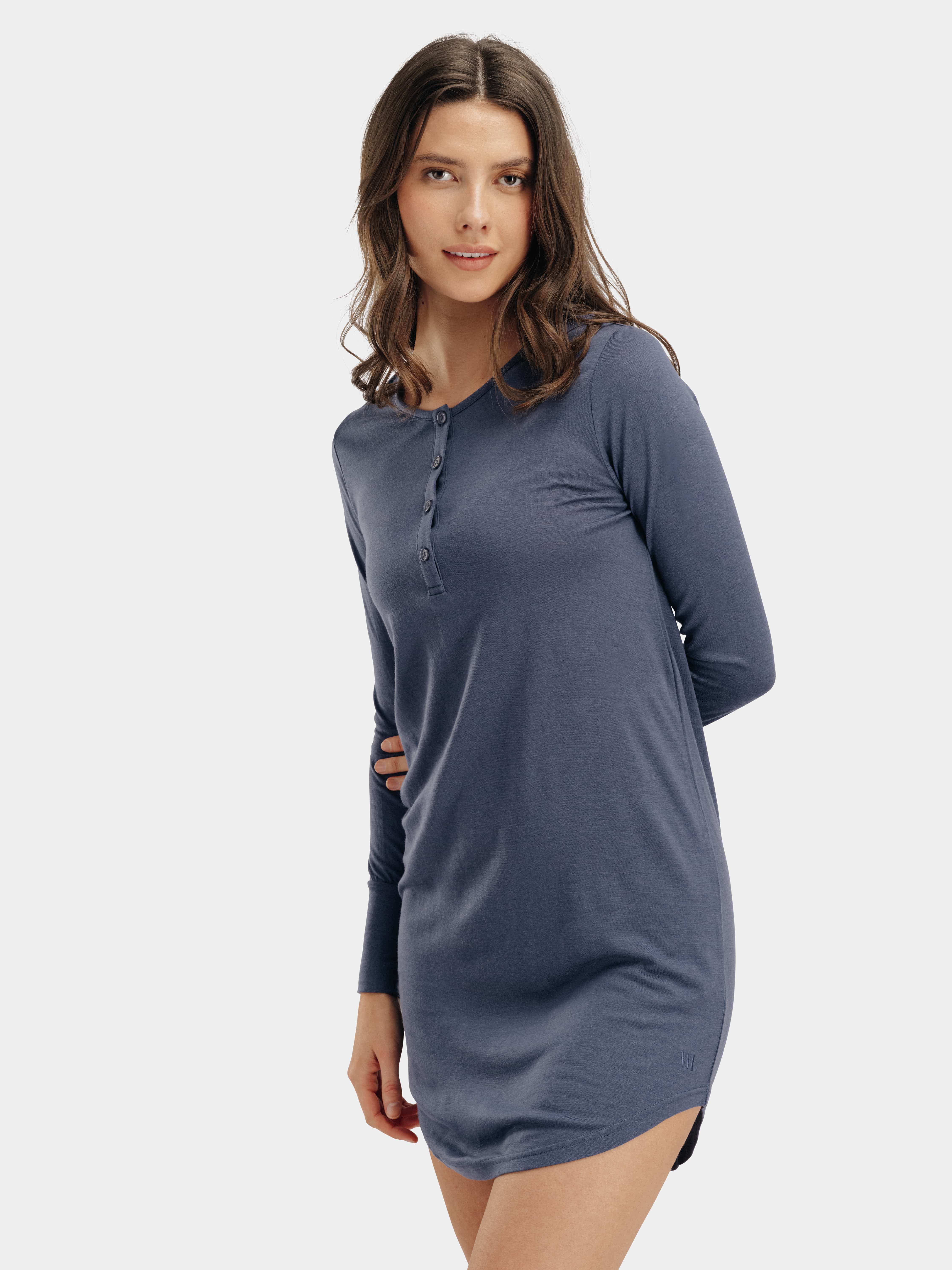 Puttegga Merino Night Gown Blue