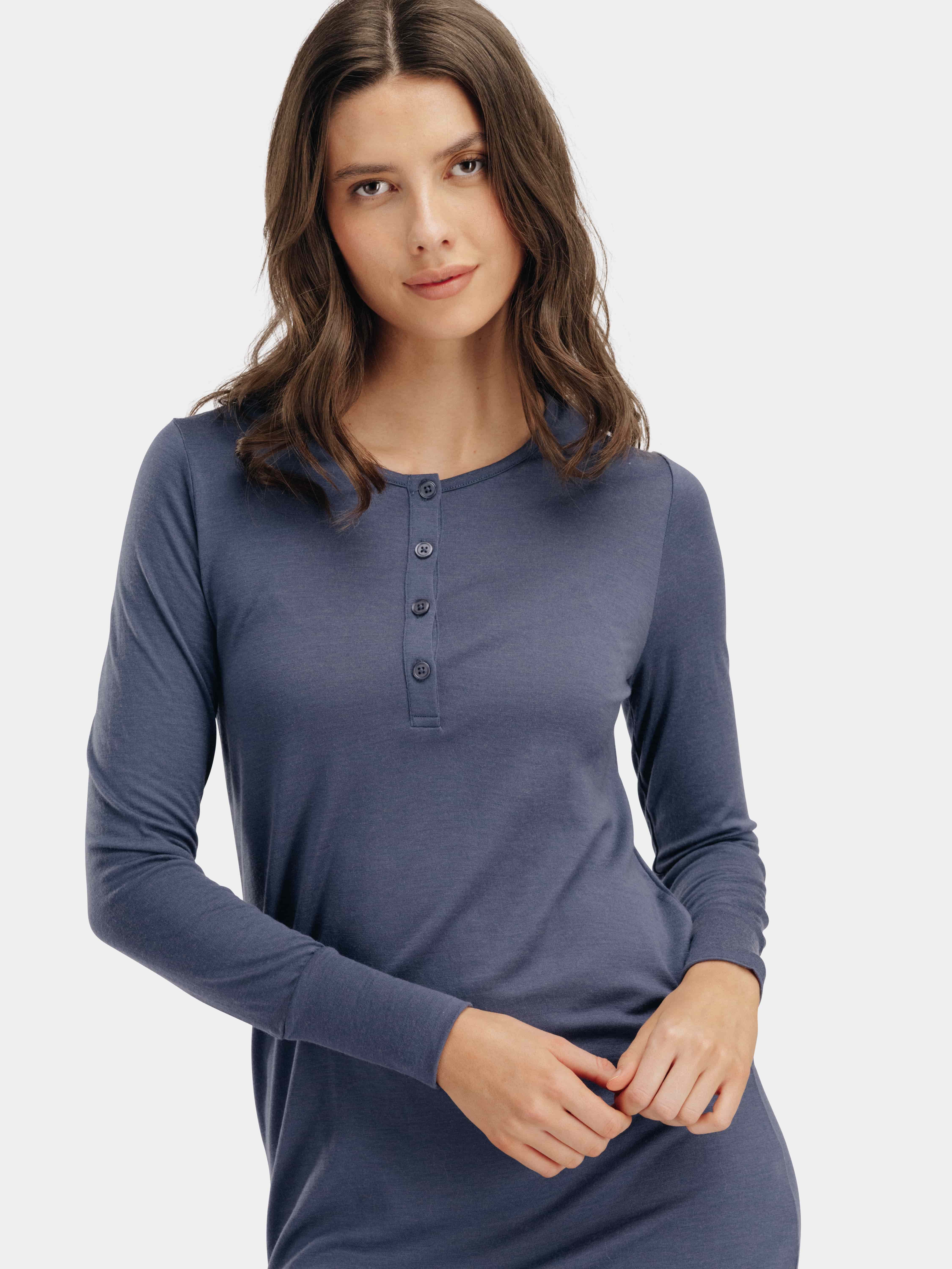 Puttegga Merino Night Gown Blue