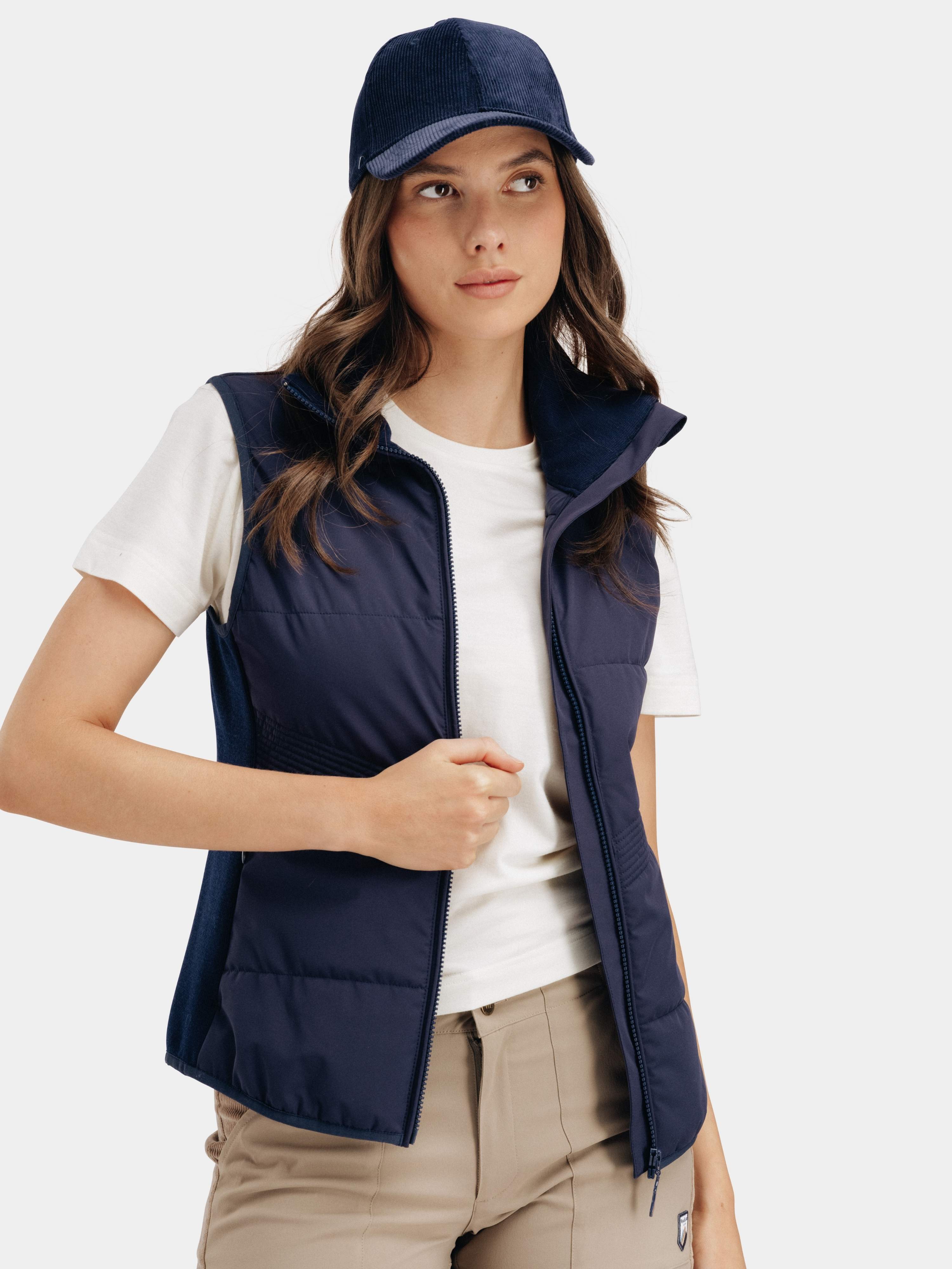 Rena Vest With Wool Padding Blue Ink