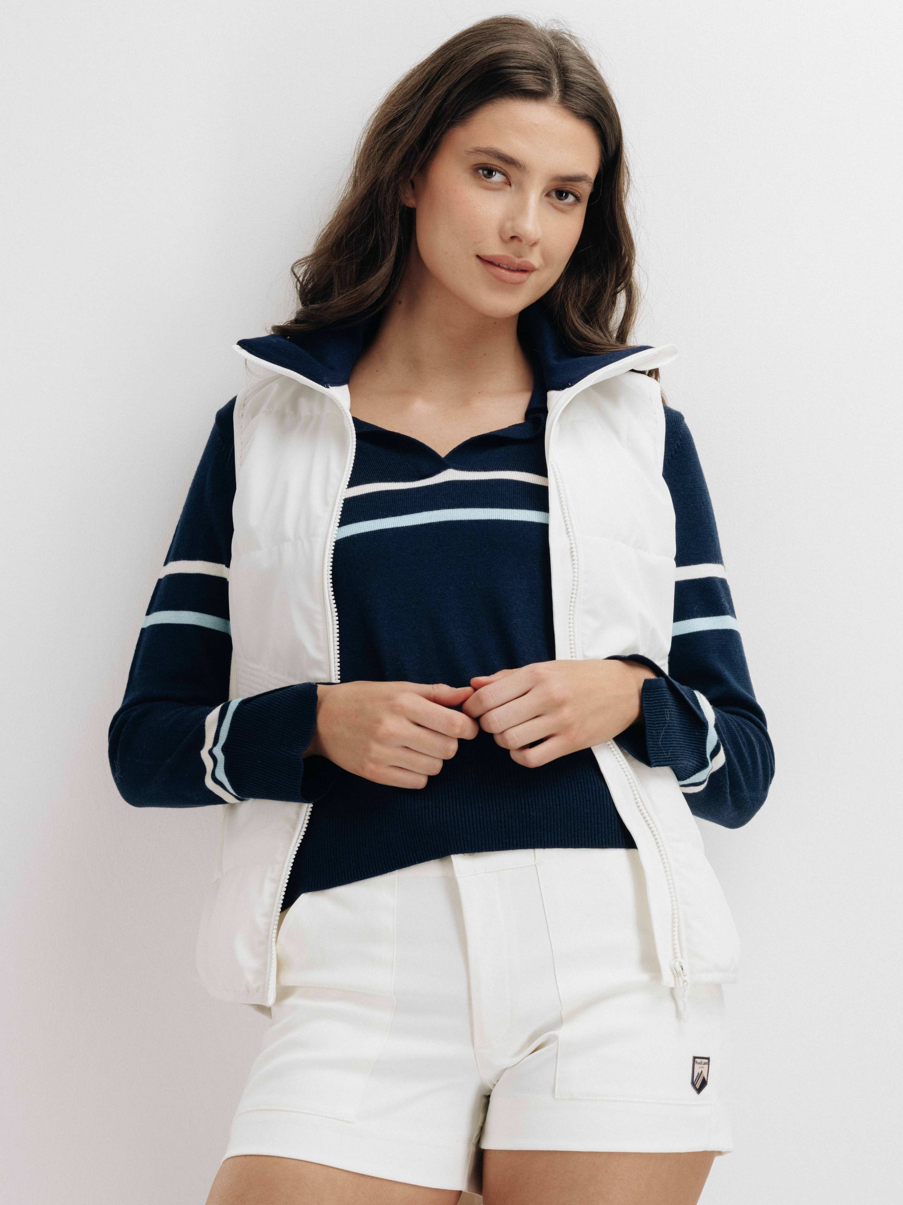 Rena Vest With Wool Padding White