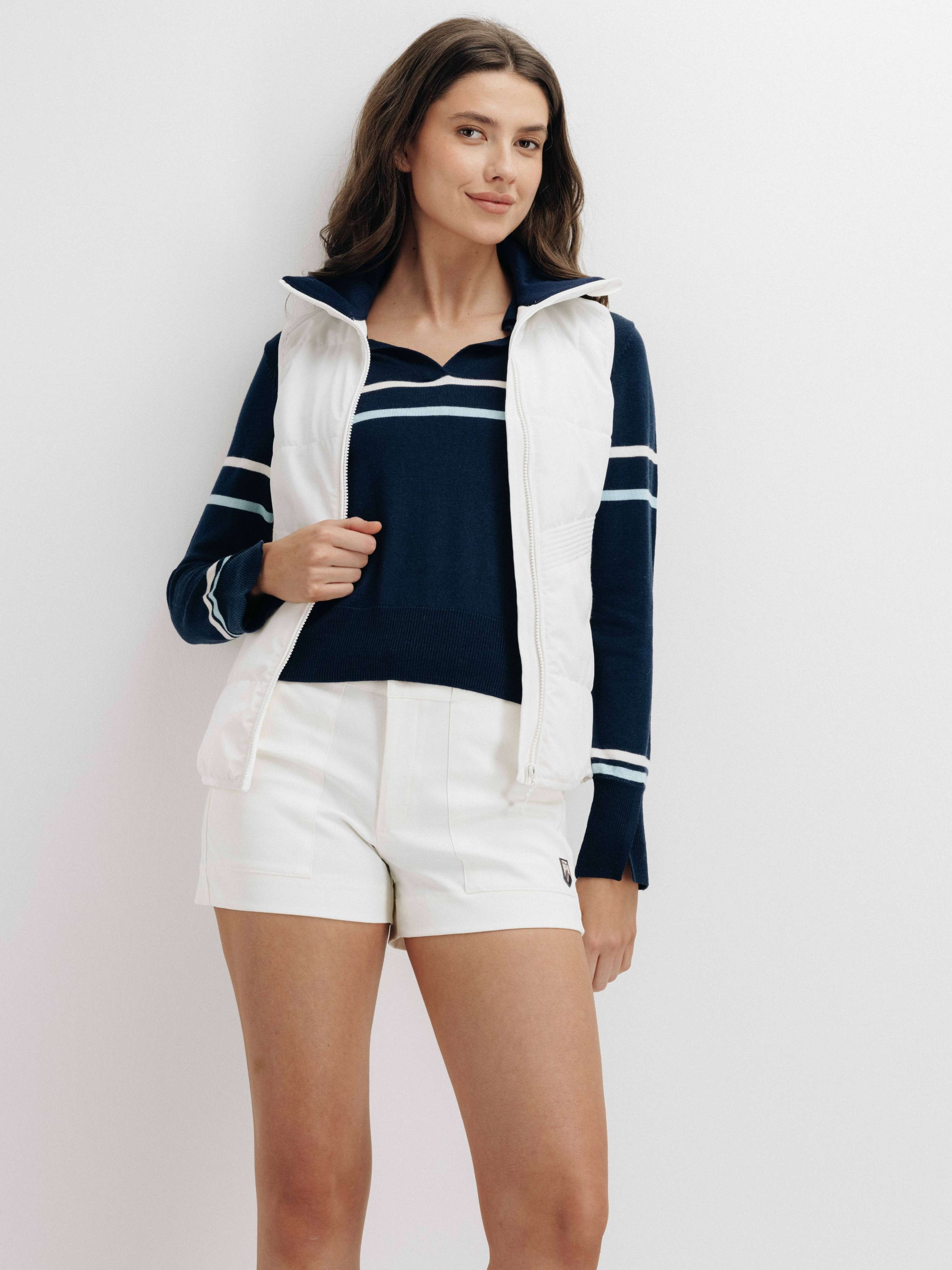 Rena Vest With Wool Padding White