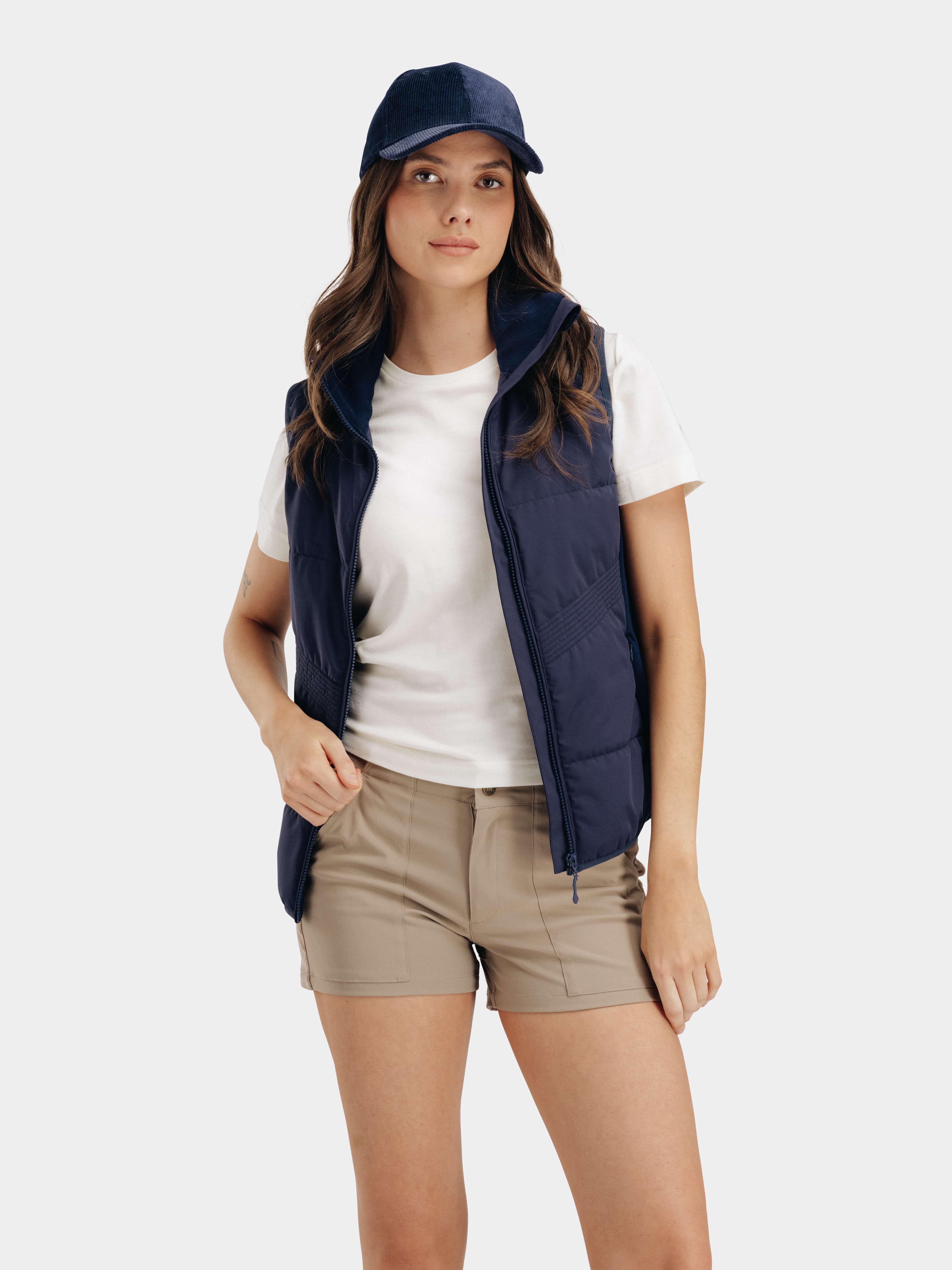 Rena Vest With Wool Padding Blue Ink