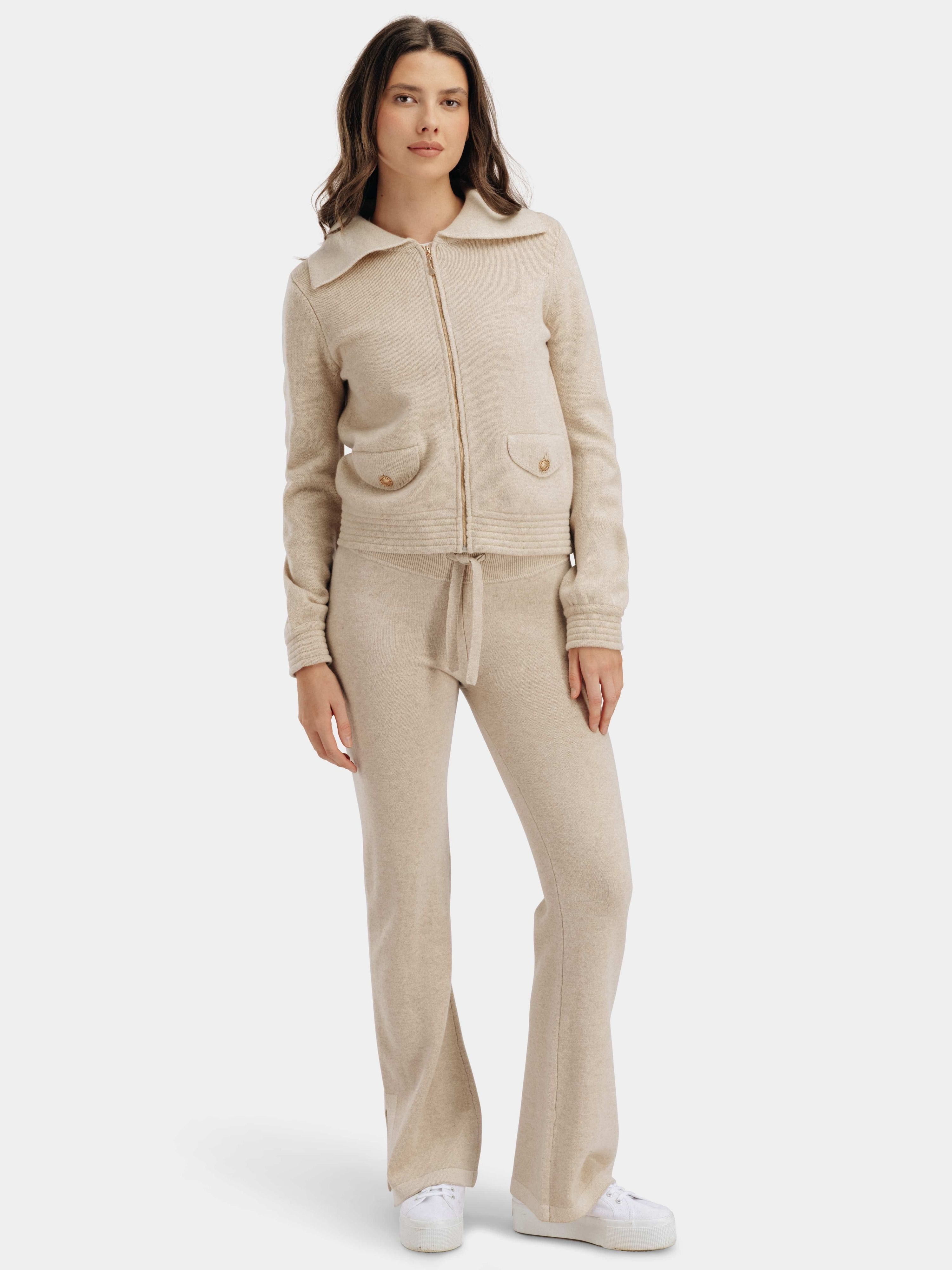 Veslepiggen Knitted Wool Pant  Stone Beige