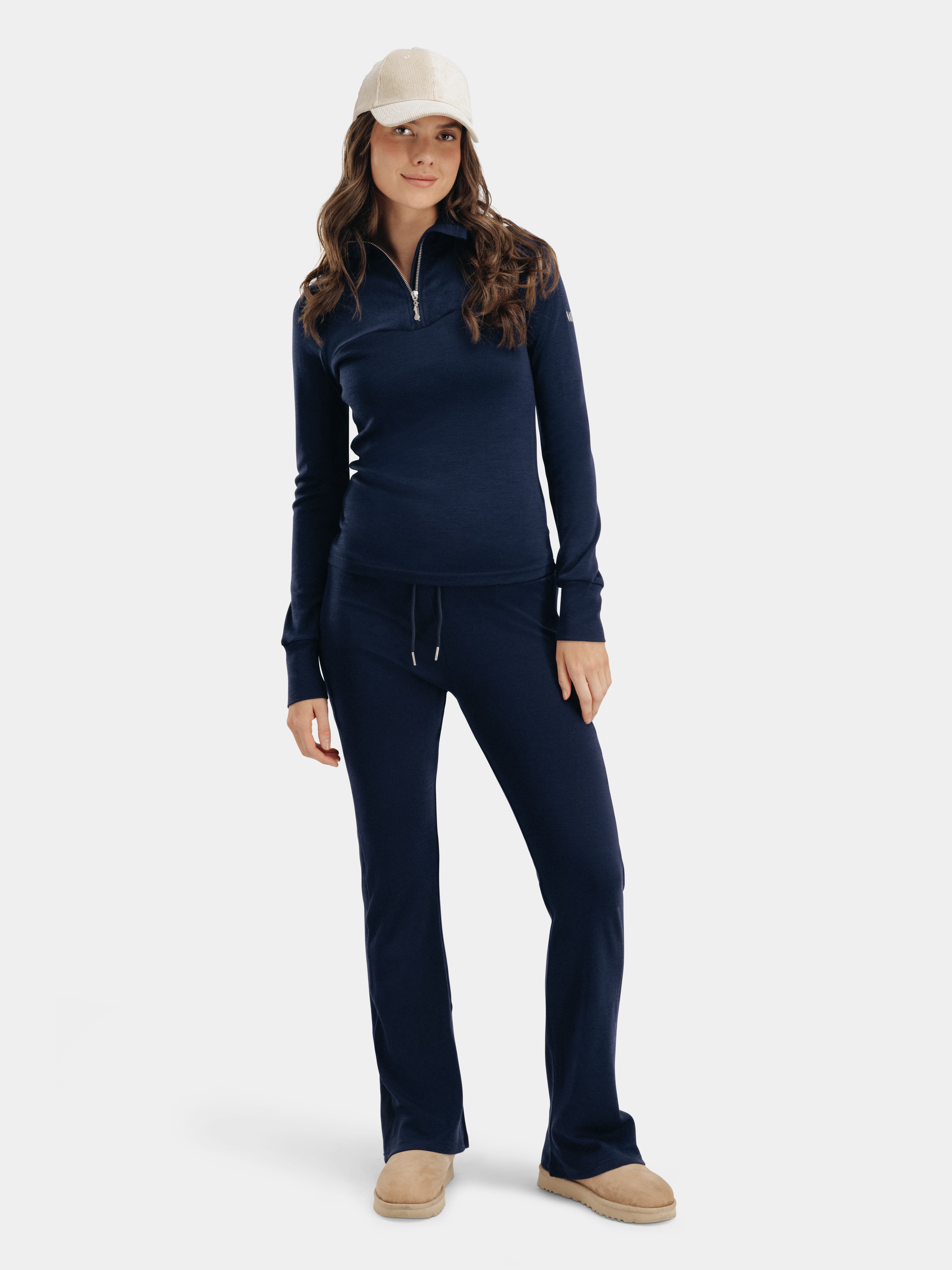 Sirdal Merino Half-zip Blue Ink