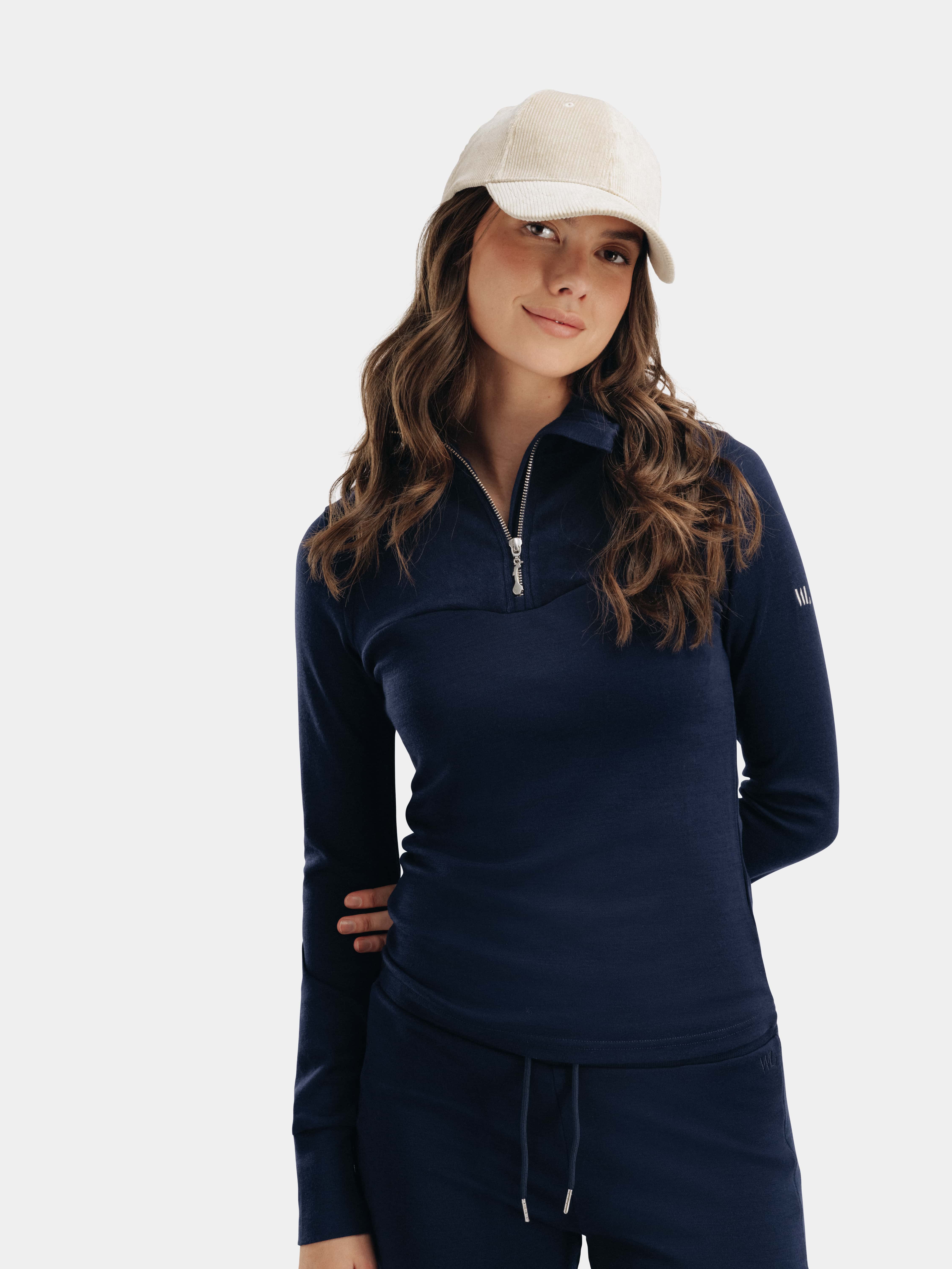 Sirdal Merino Half-zip Blue Ink