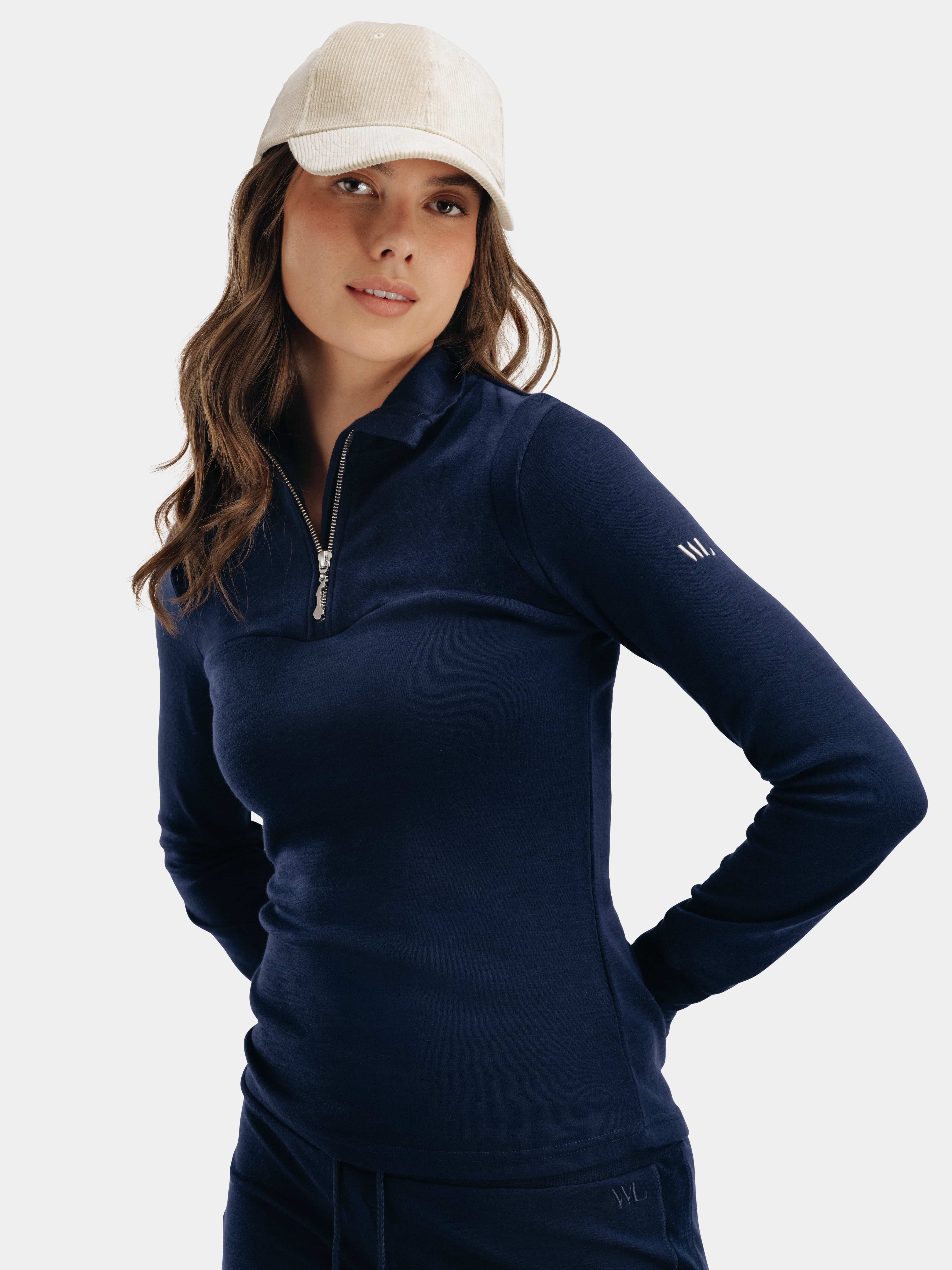 Sirdal Merino Half-zip Blue Ink
