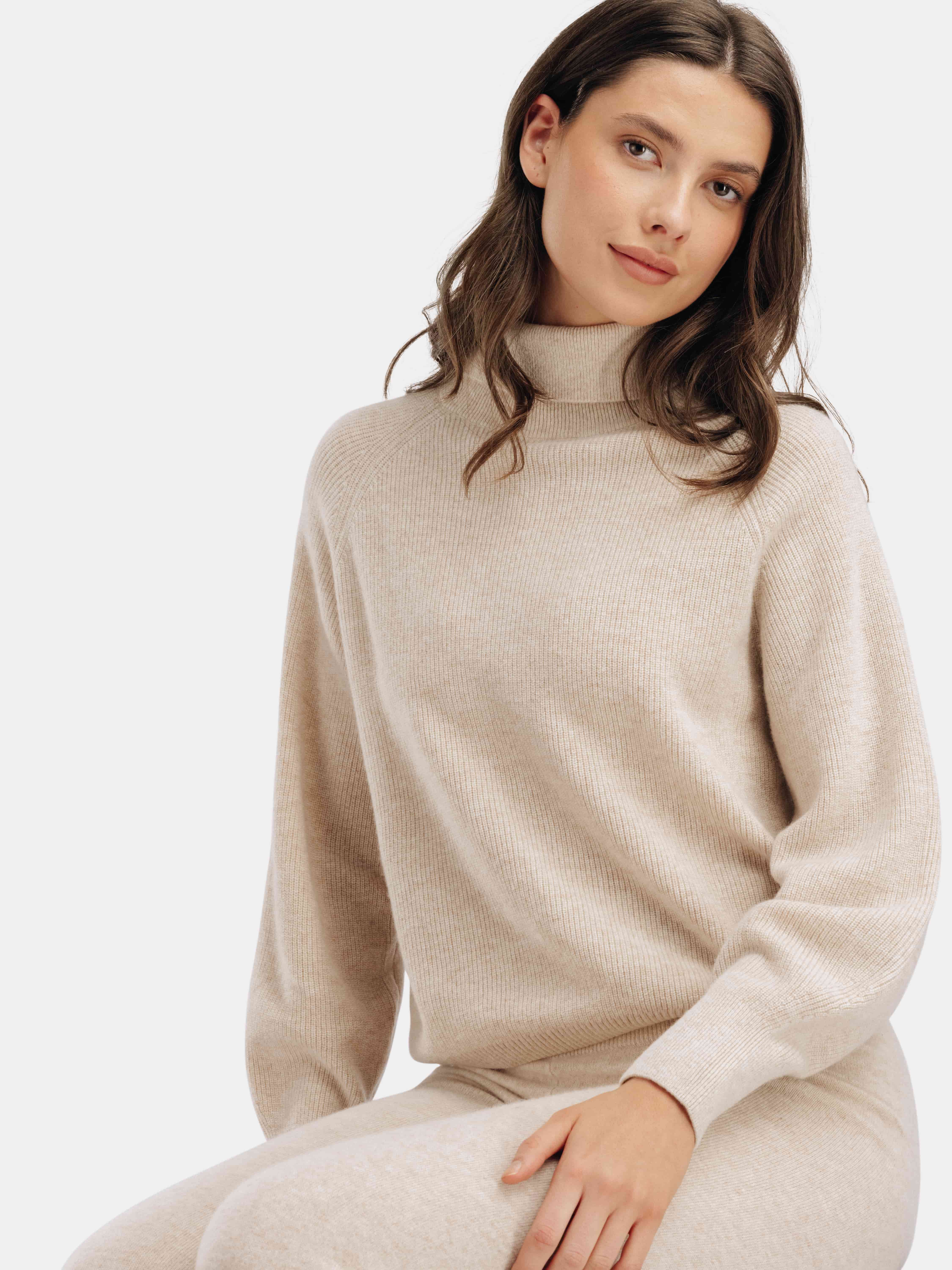 Stortoppen Cashmere Turtleneck Light Sand Melange