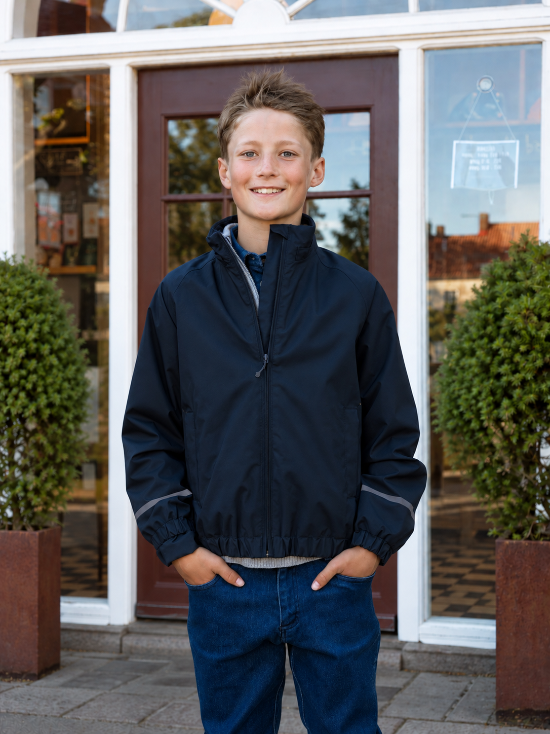 Florø Rain Jacket Boy Dark Blue