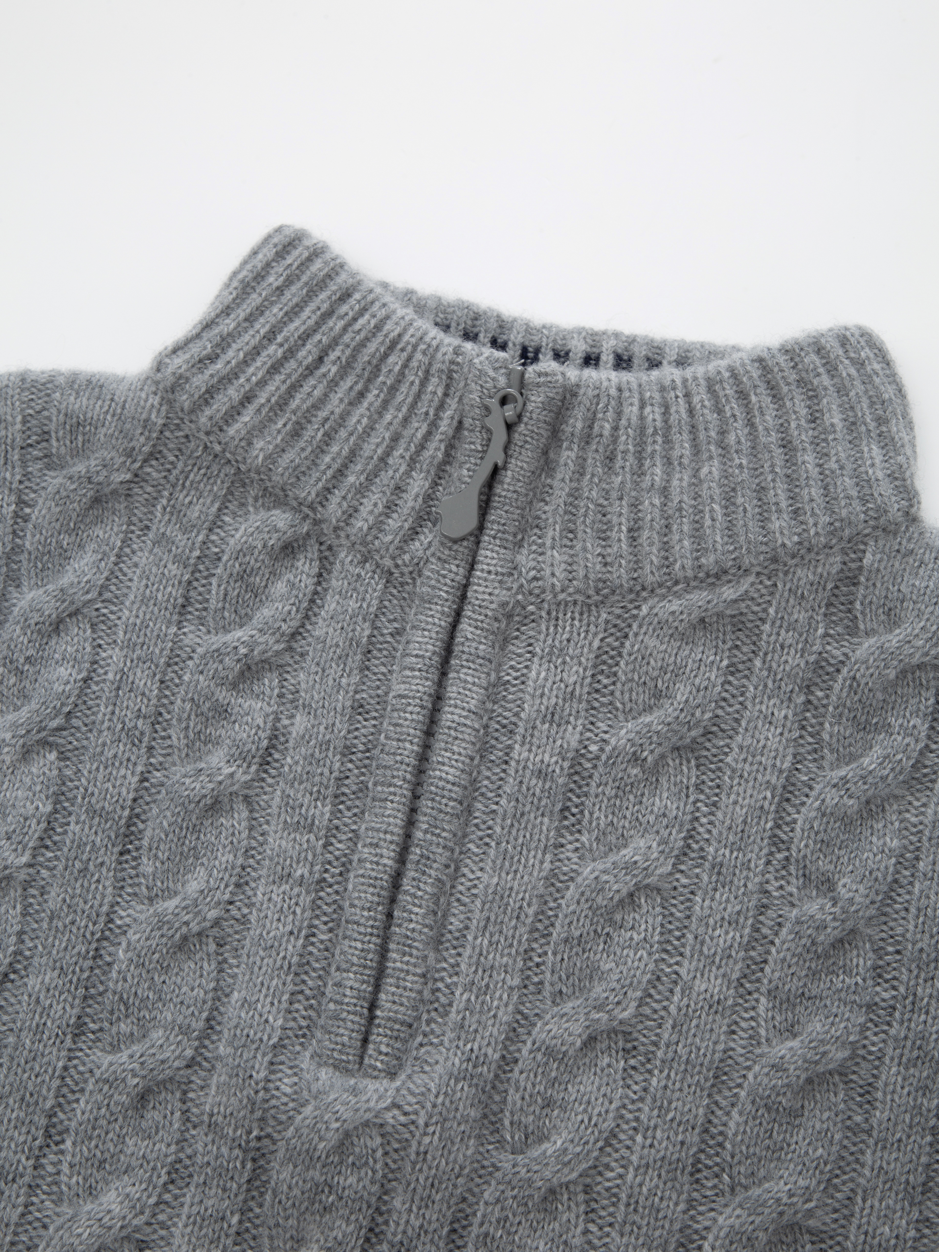 Kabelvåg Half-zip Wool Sweater  Grey Melange