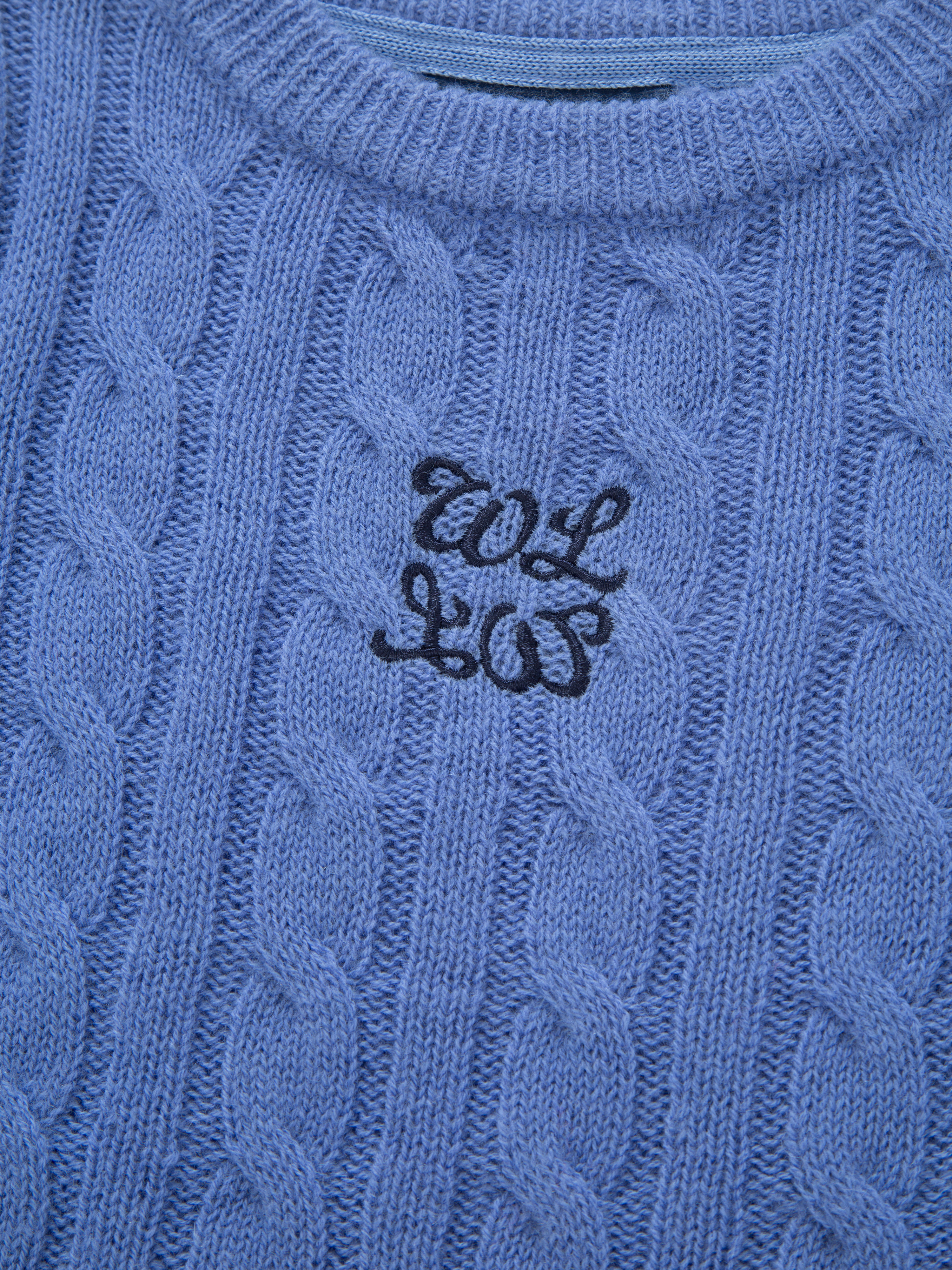 Kabelvåg Half-zip Knitted Sweater Cornflower