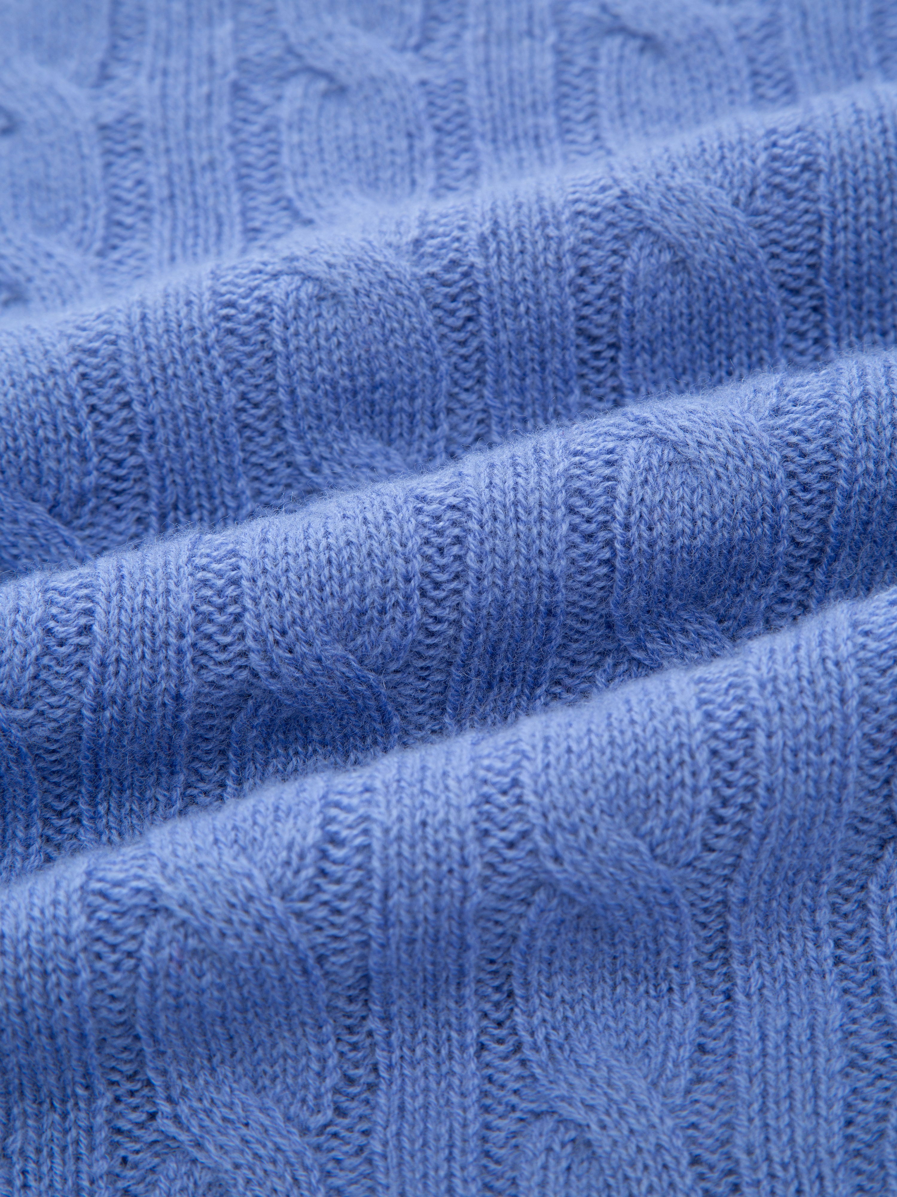 Kabelvåg Half-zip Knitted Sweater Cornflower
