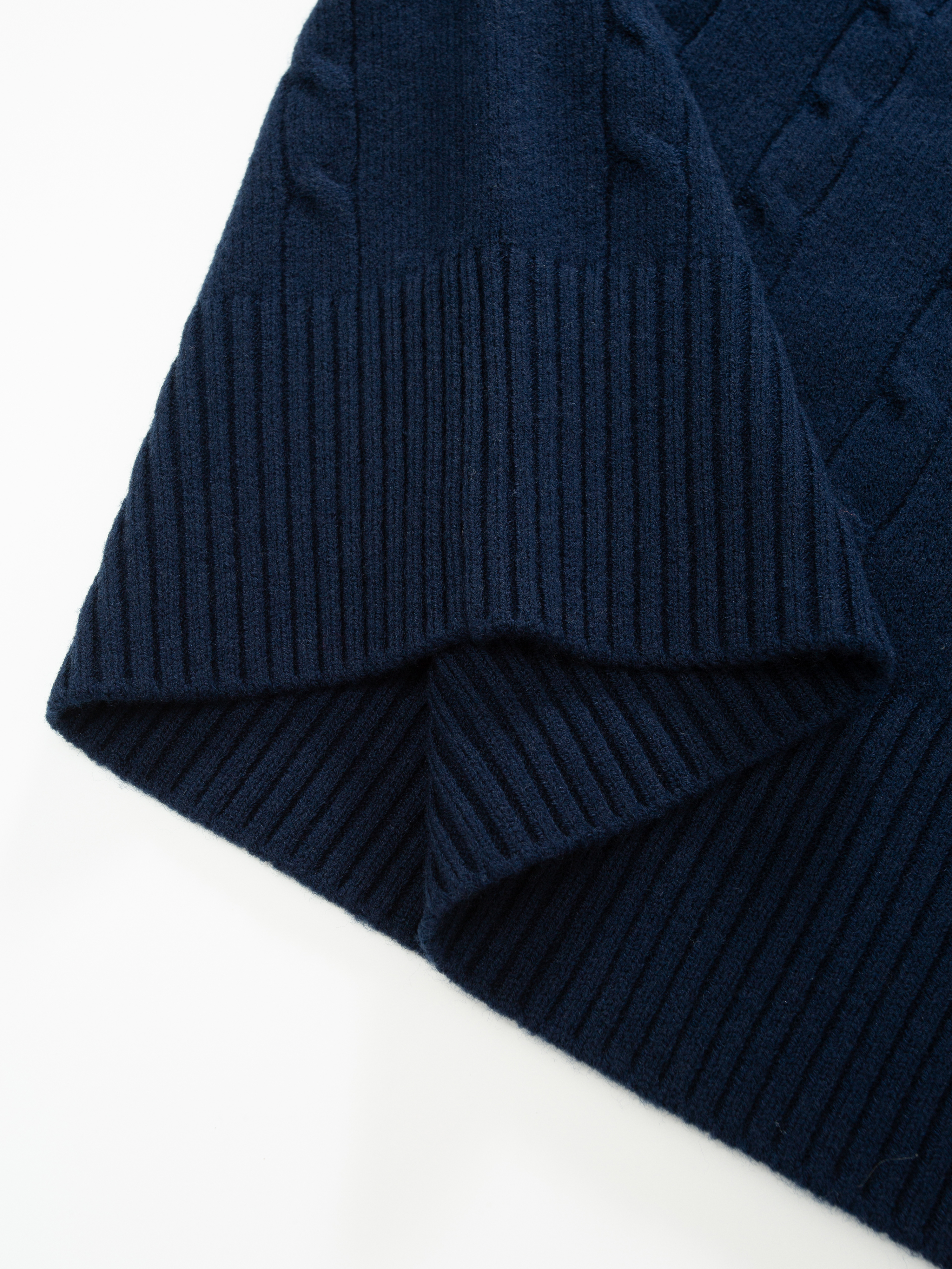 Bitihorn Knitted Cable Sweater  Dark Blue