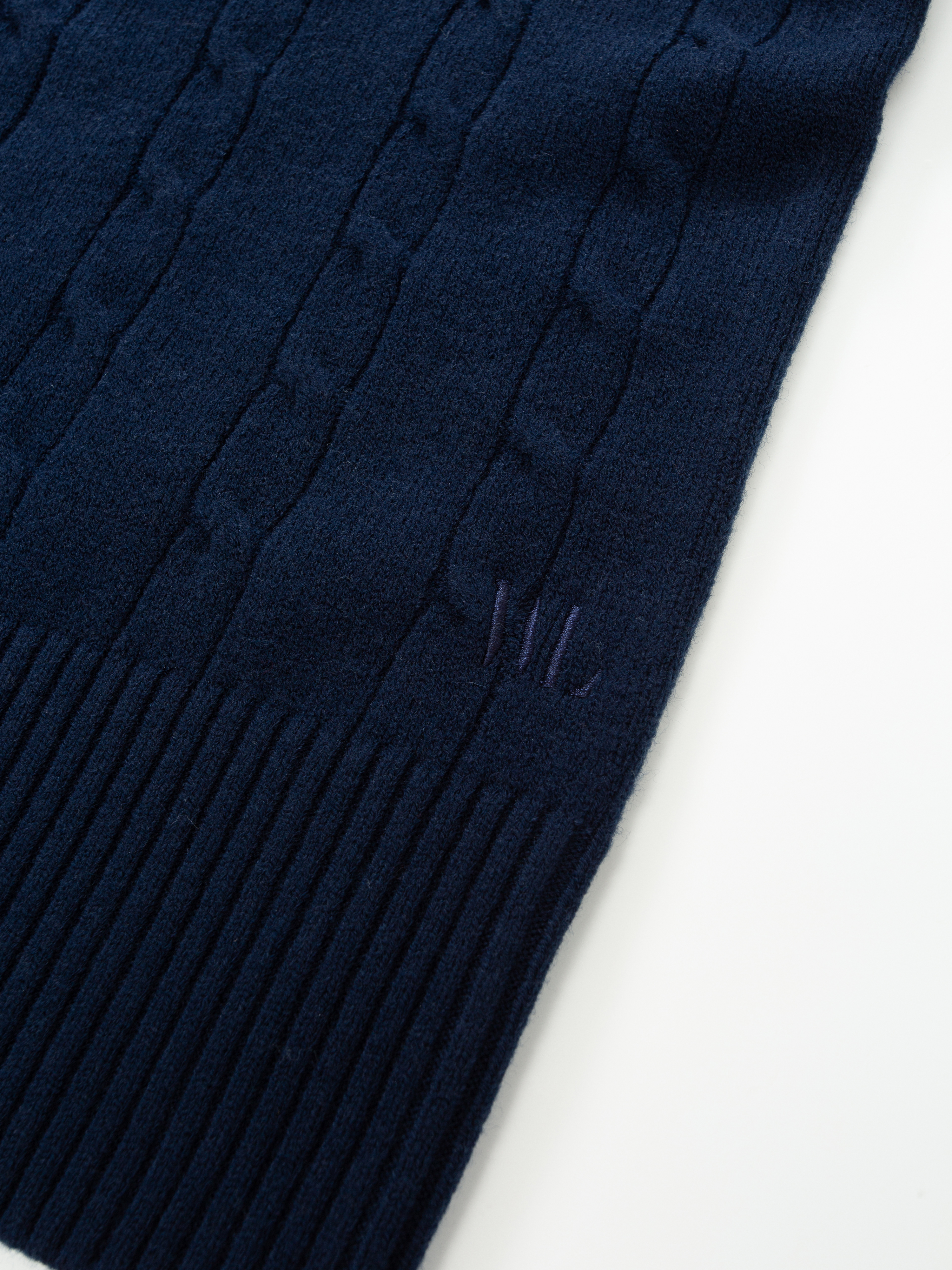 Bitihorn Knitted Cable Sweater  Dark Blue