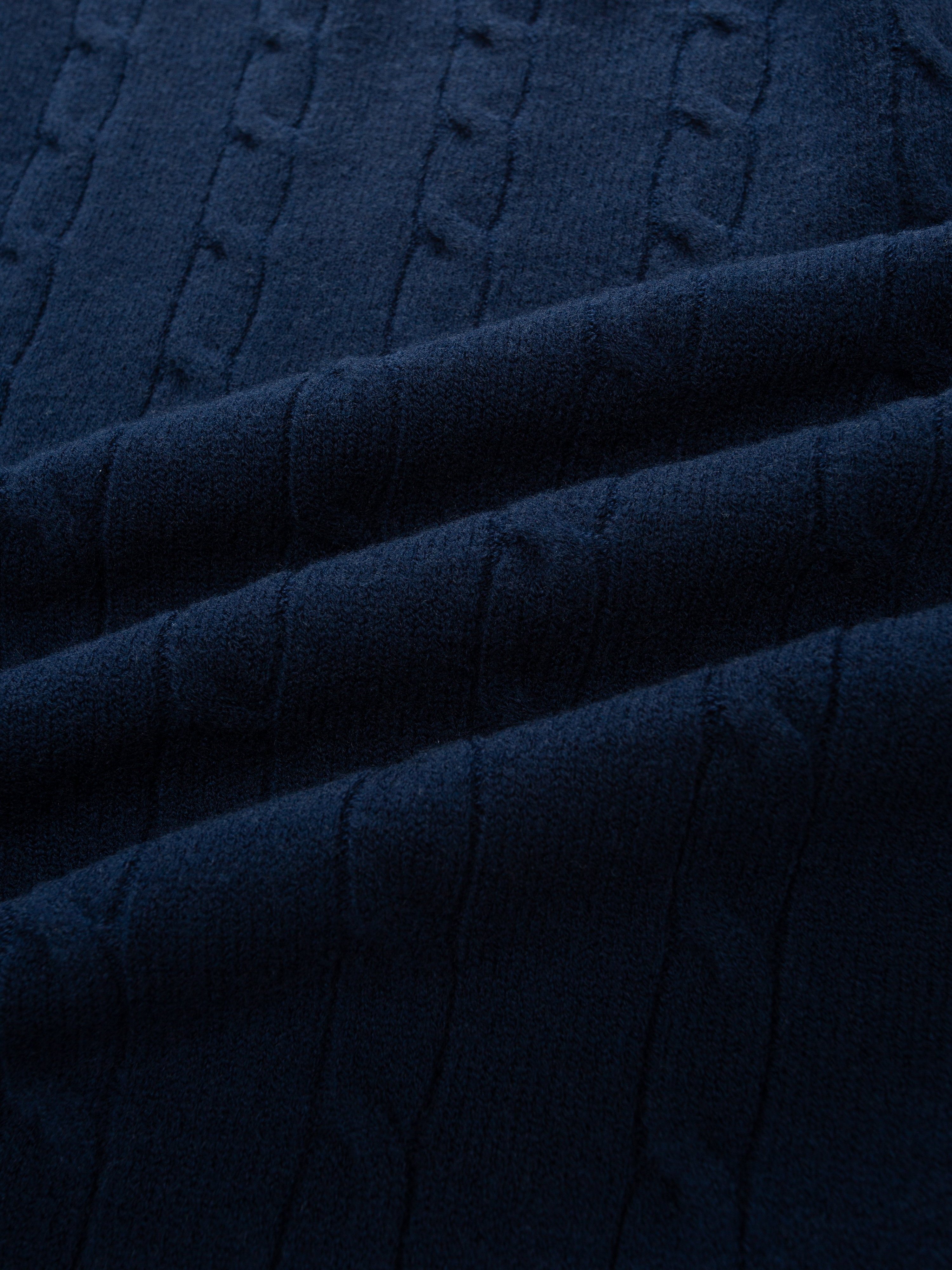 Bitihorn Knitted Cable Sweater  Dark Blue
