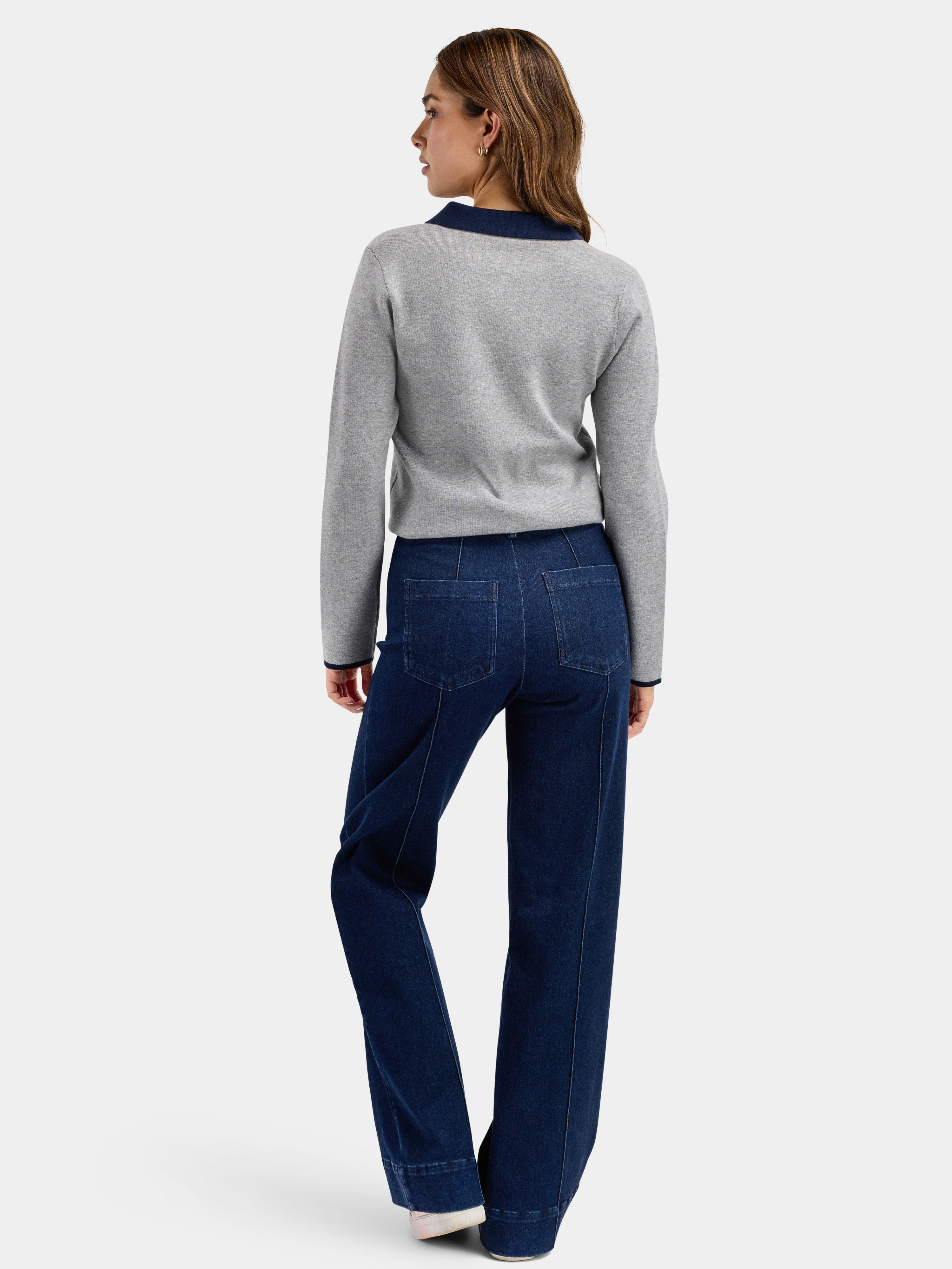 Kongsfjellet Wide Denim Pant Woman Long Dark Blue