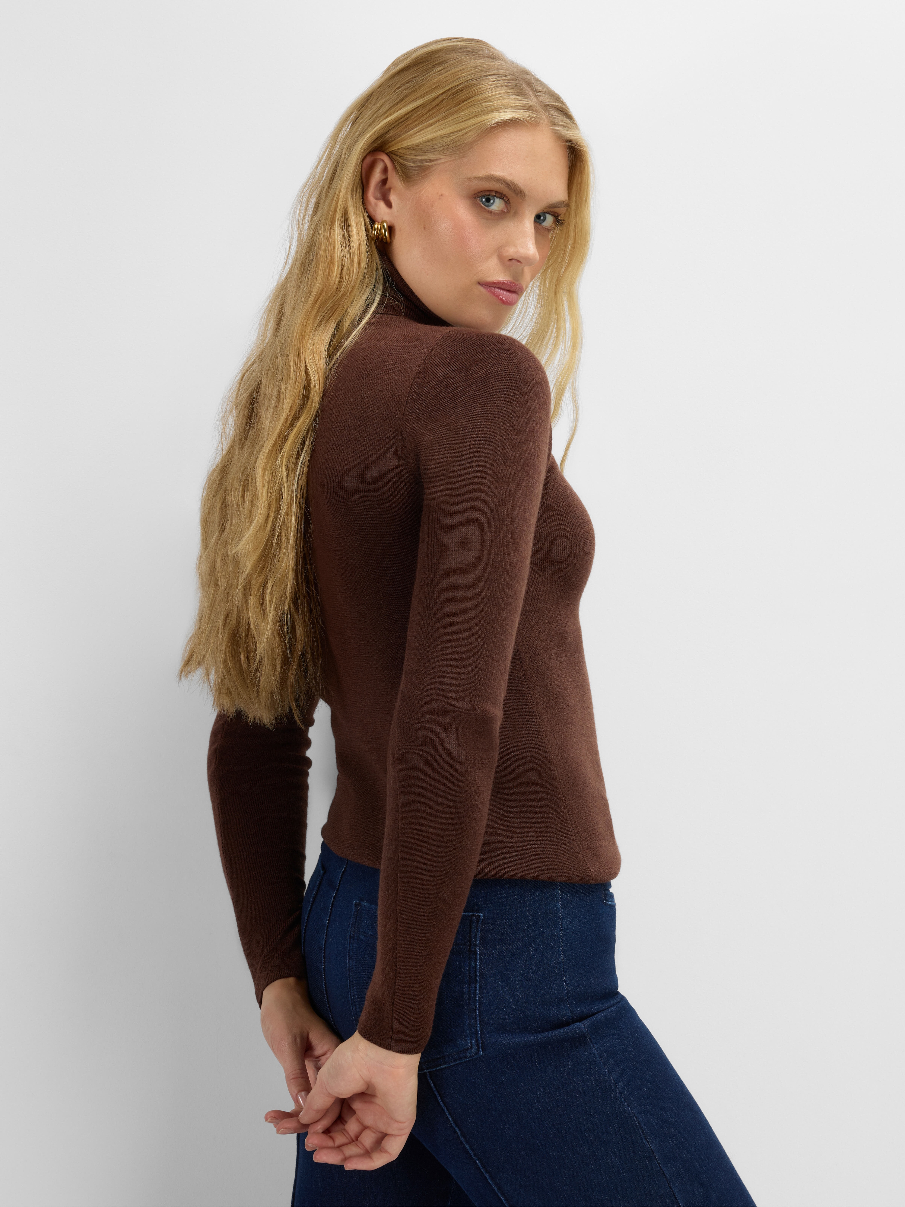Lifjellet Knitted Top Woman Hot Fudge Melange