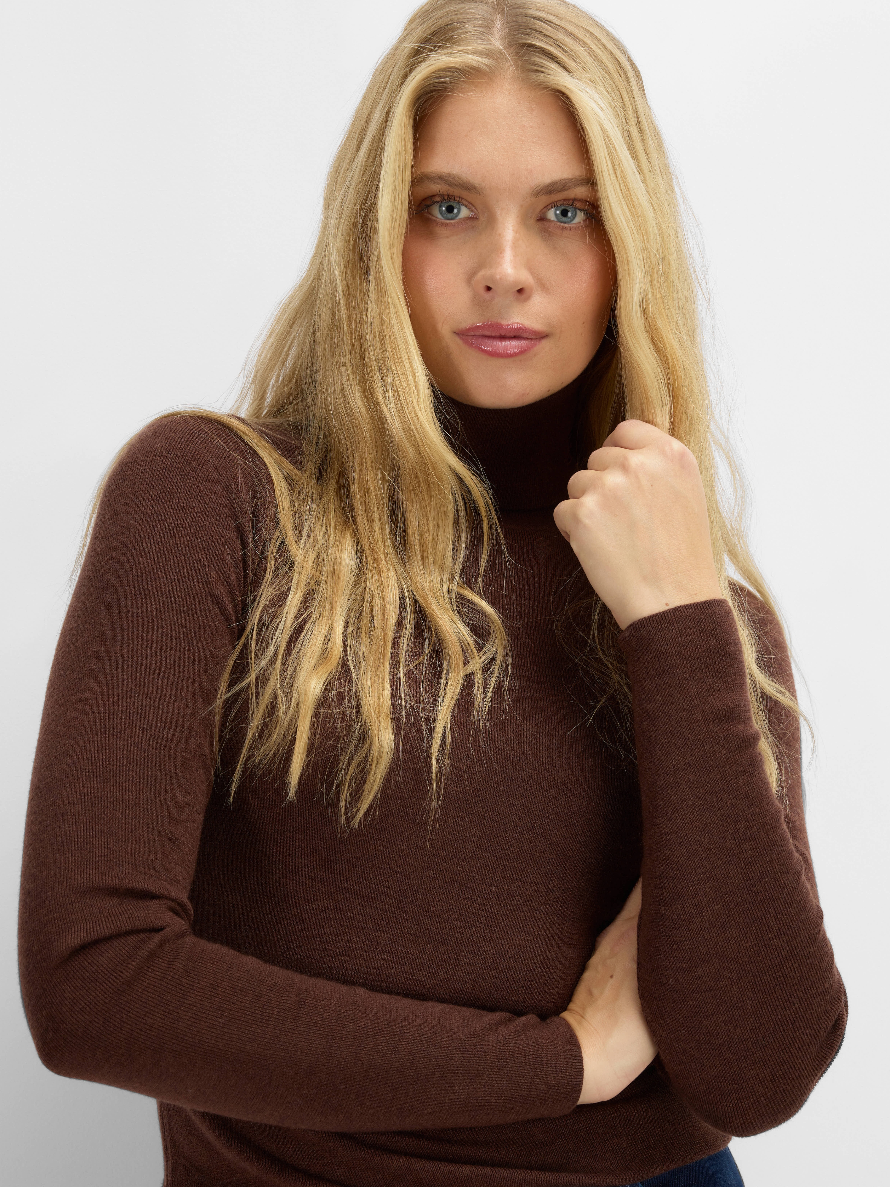 Lifjellet Knitted Top Woman Hot Fudge Melange