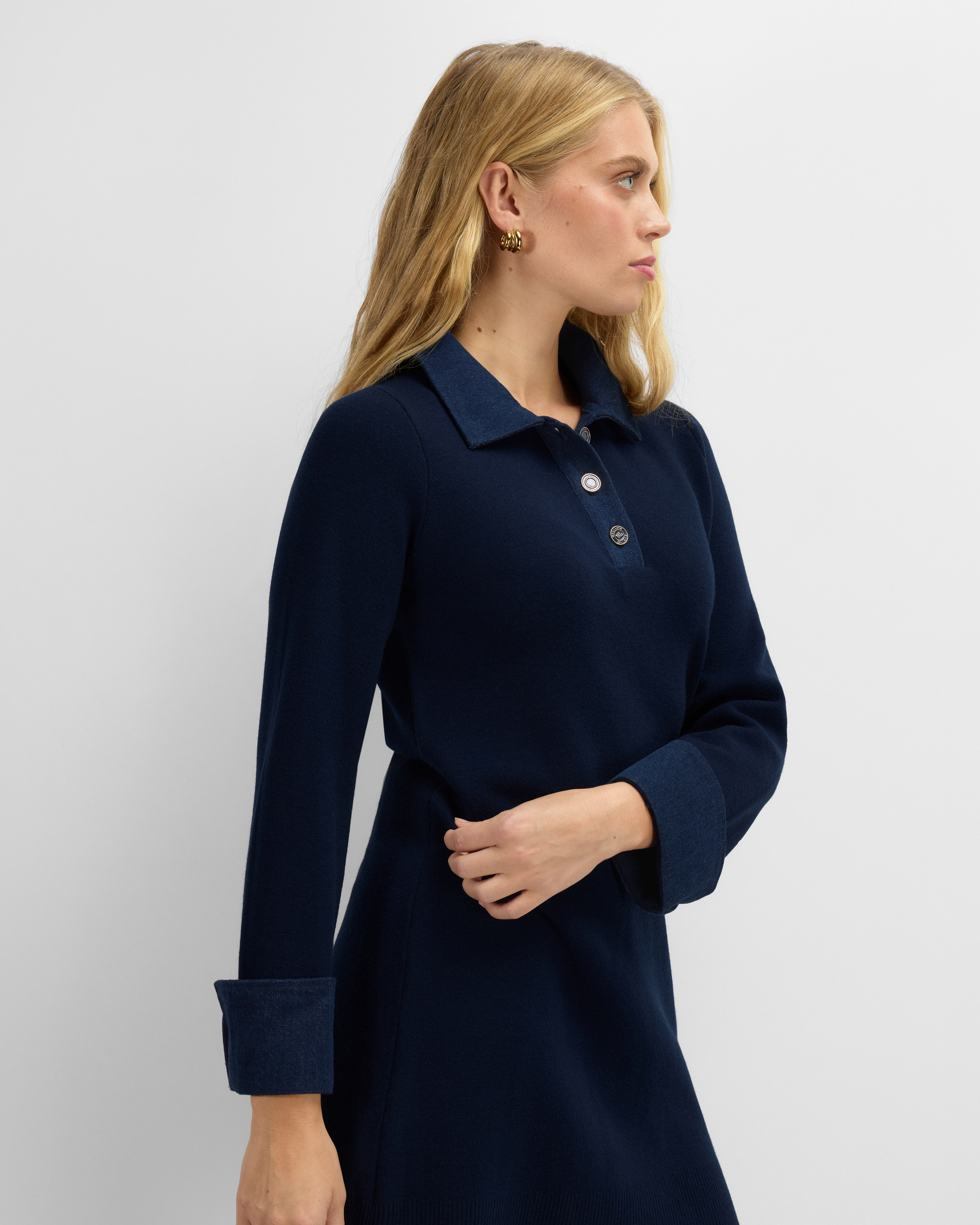 Ravntind Knitted Dress Woman Blue Ink