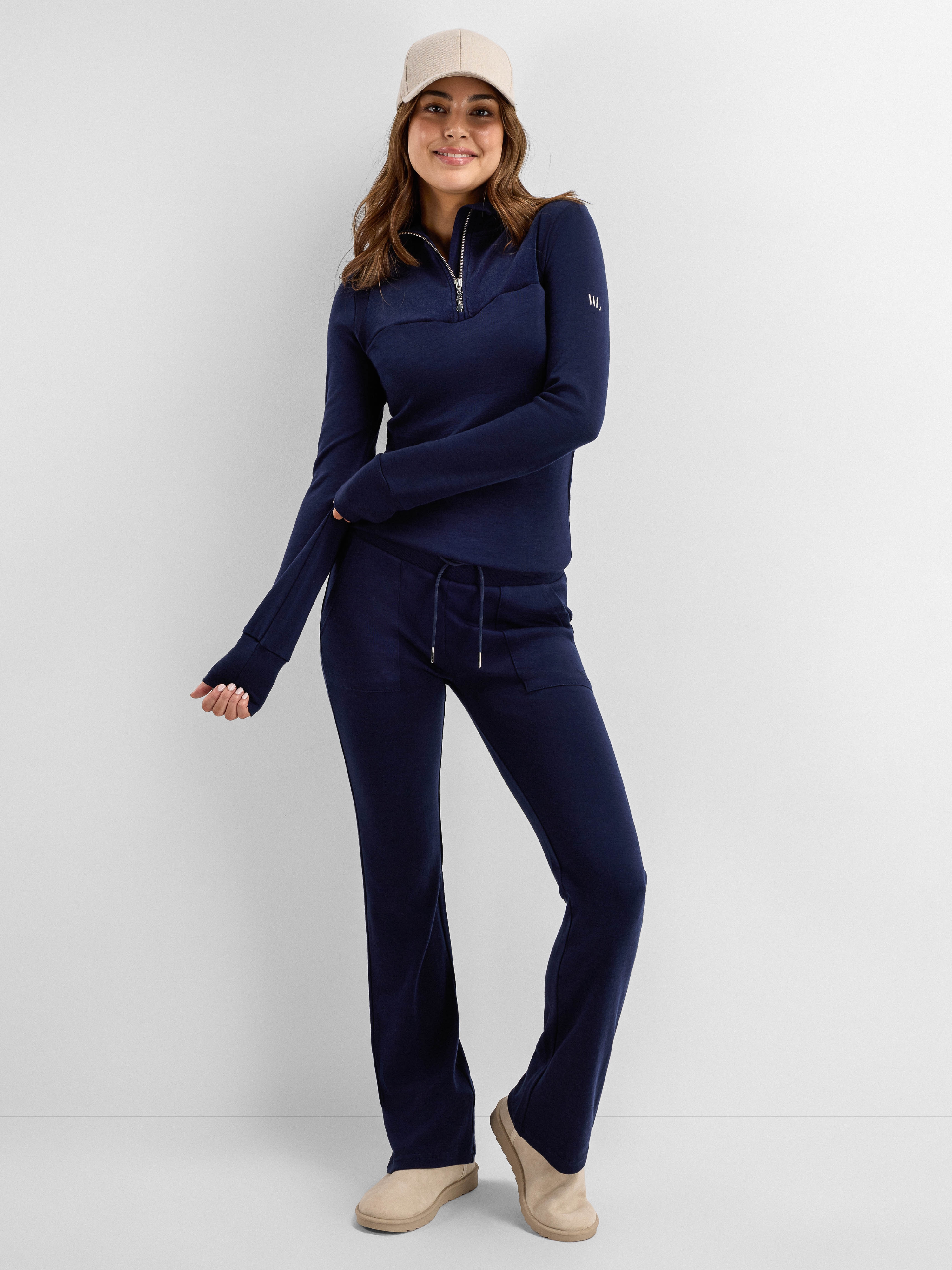 Romsdalshorn Merino Flare Pants Blue Ink