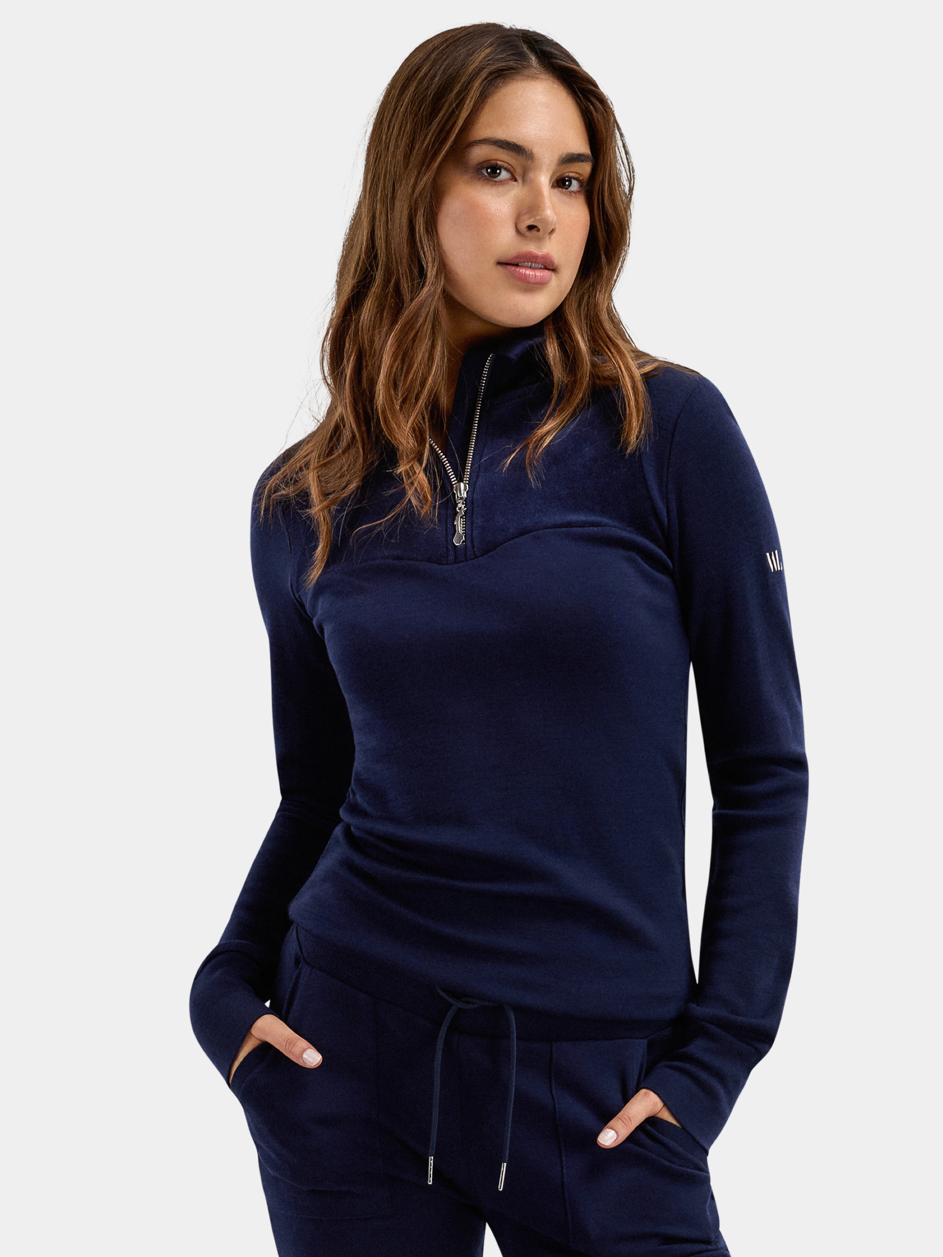 Sirdal Merino Half-zip Blue Ink