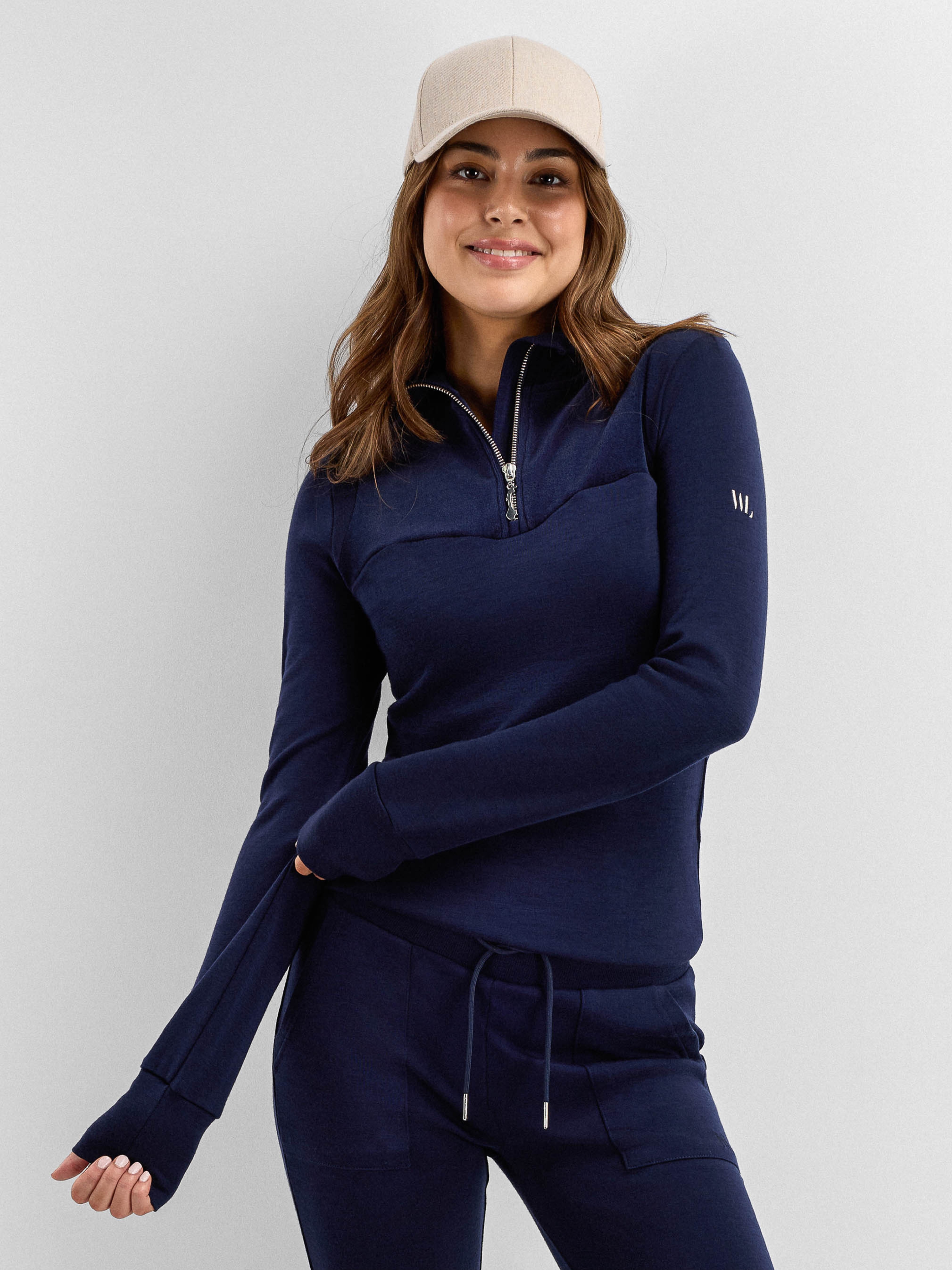 Sirdal Merino Half-zip Blue Ink