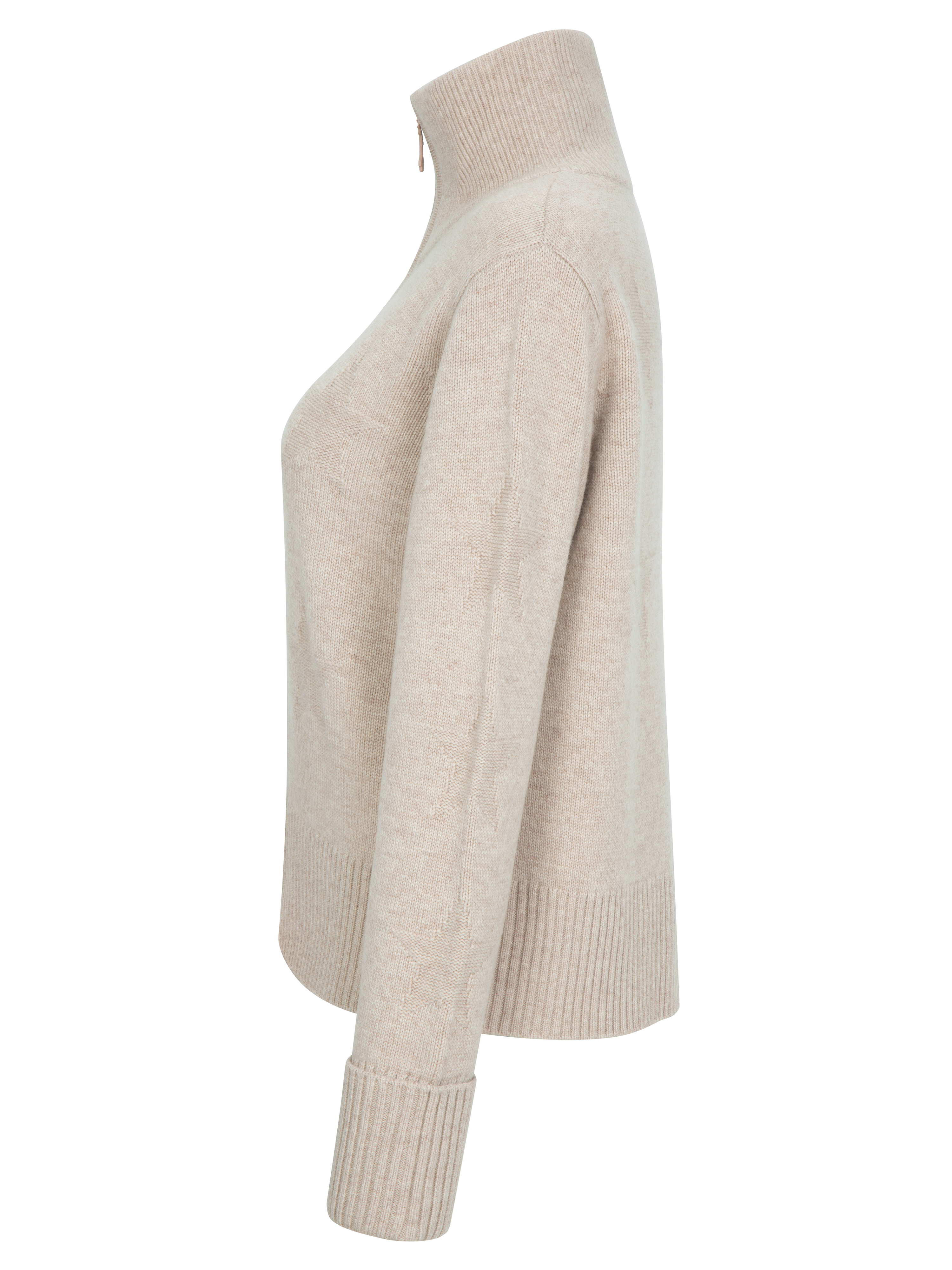 Sørtoppen Cashmere Half-zip Sweater Latte