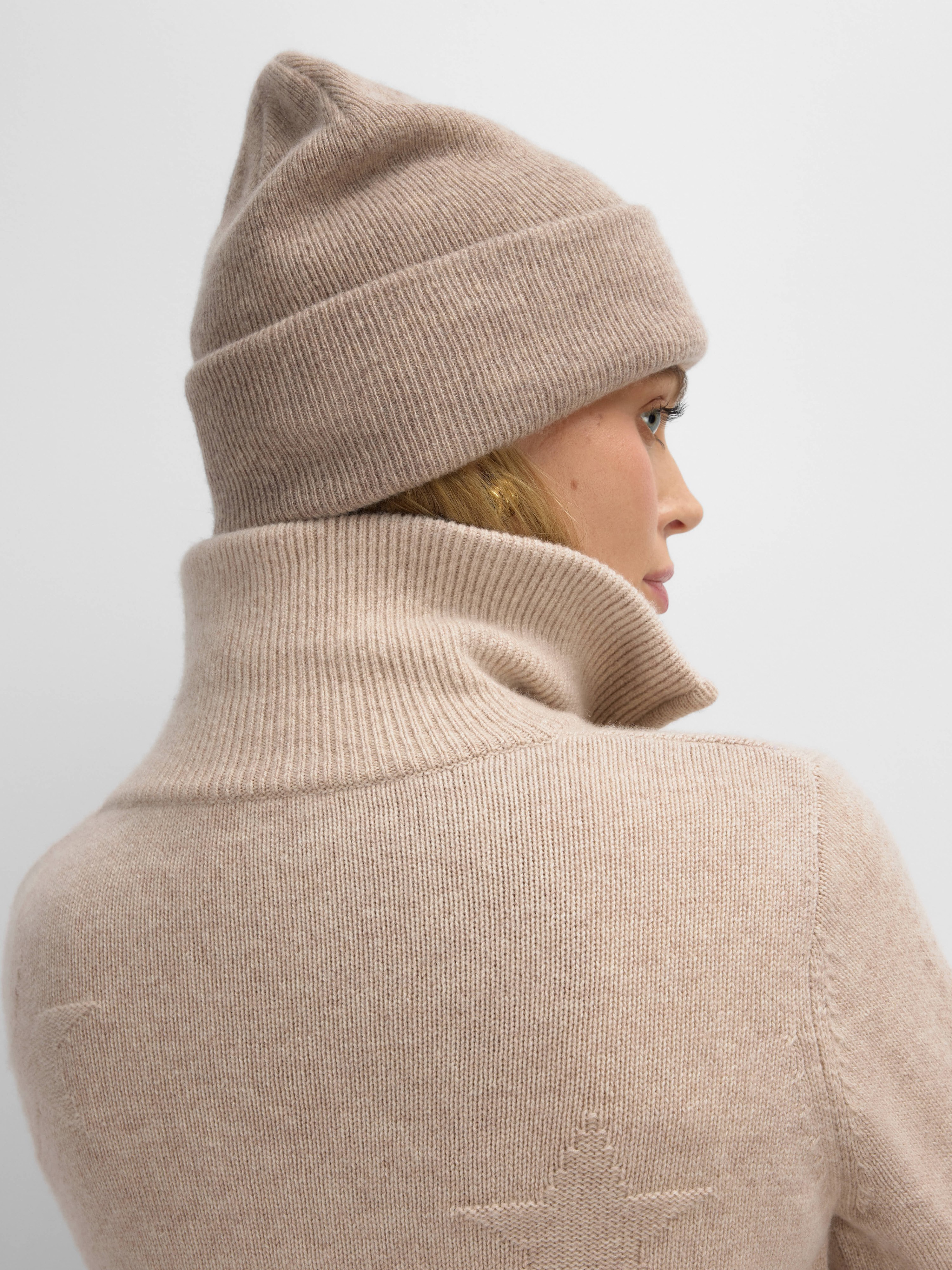 Sørtoppen Cashmere Half-zip Sweater Latte