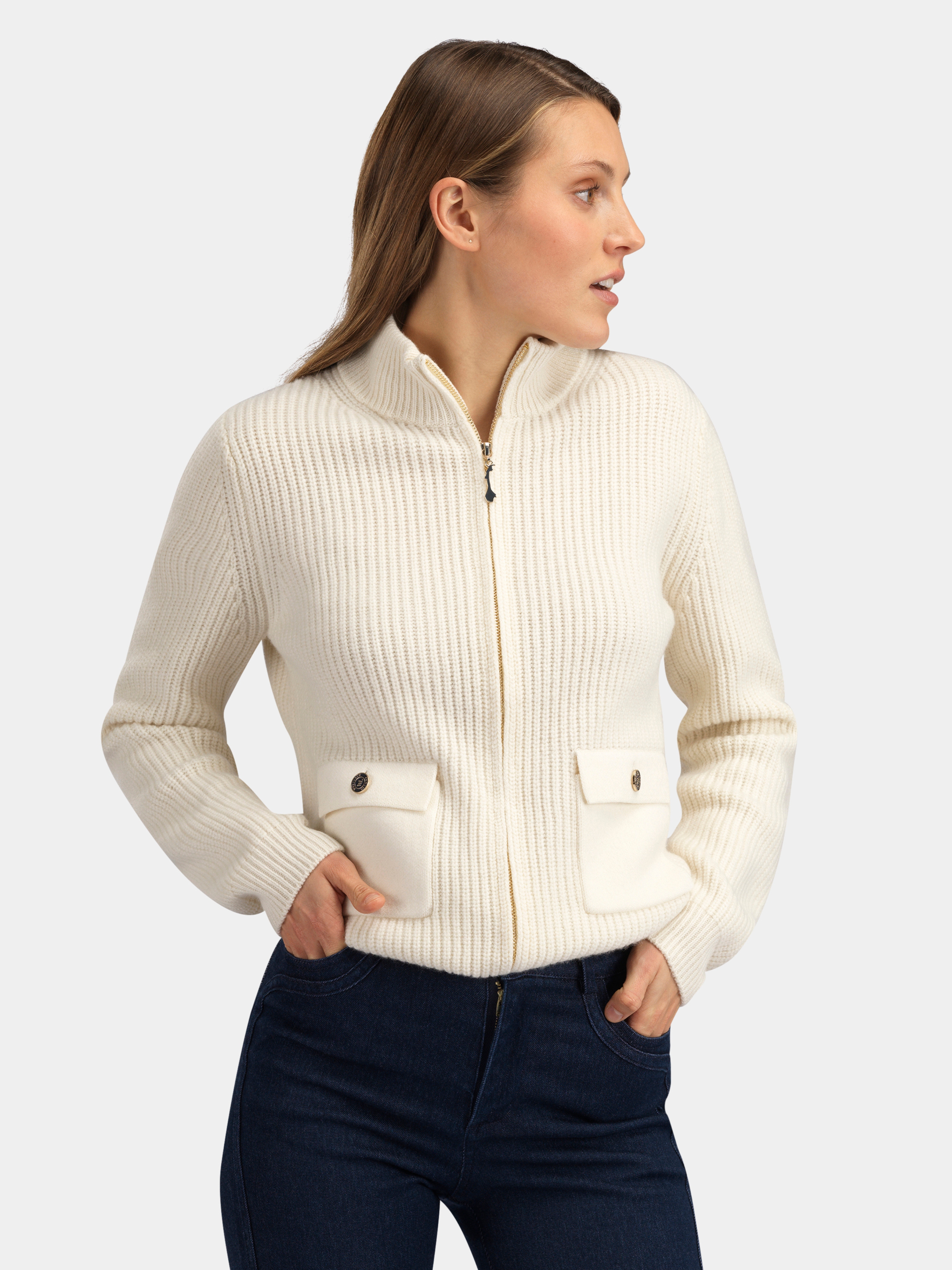 Risdalsfjellet Knitted Sweater Woman White Swan