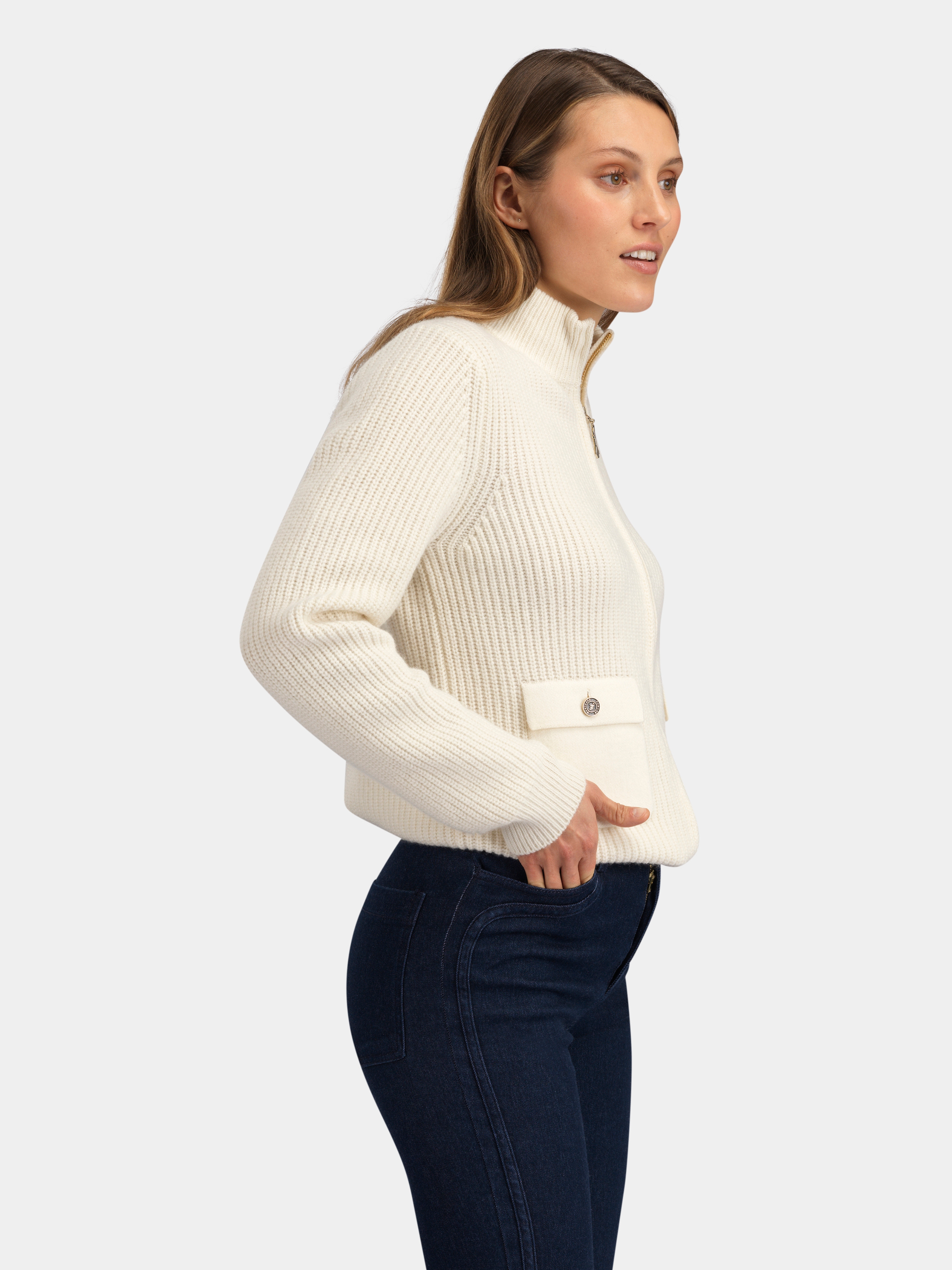 Risdalsfjellet Knitted Sweater Woman White Swan