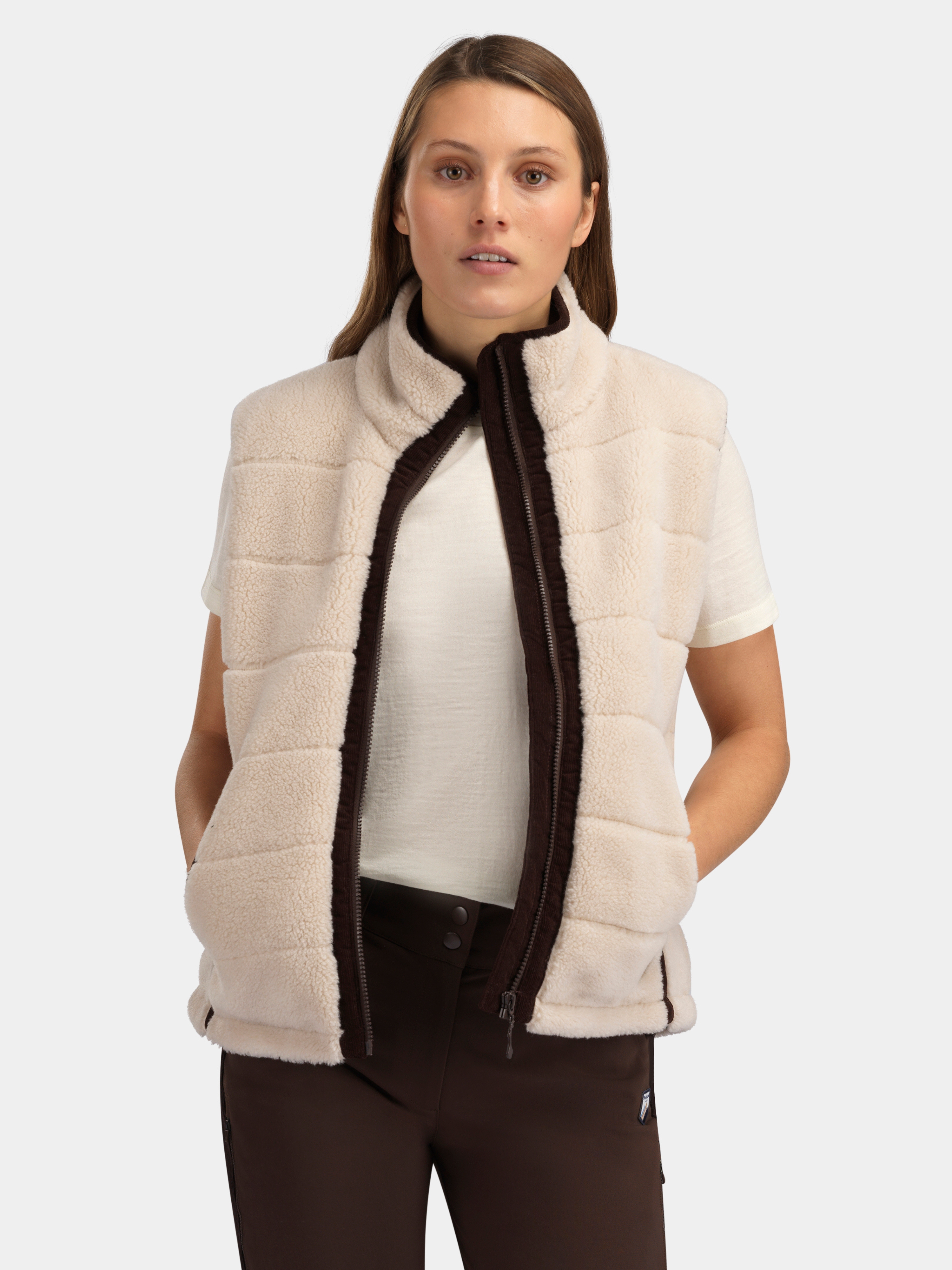 Nusfjord Fleece Vest  Sheep With Brown