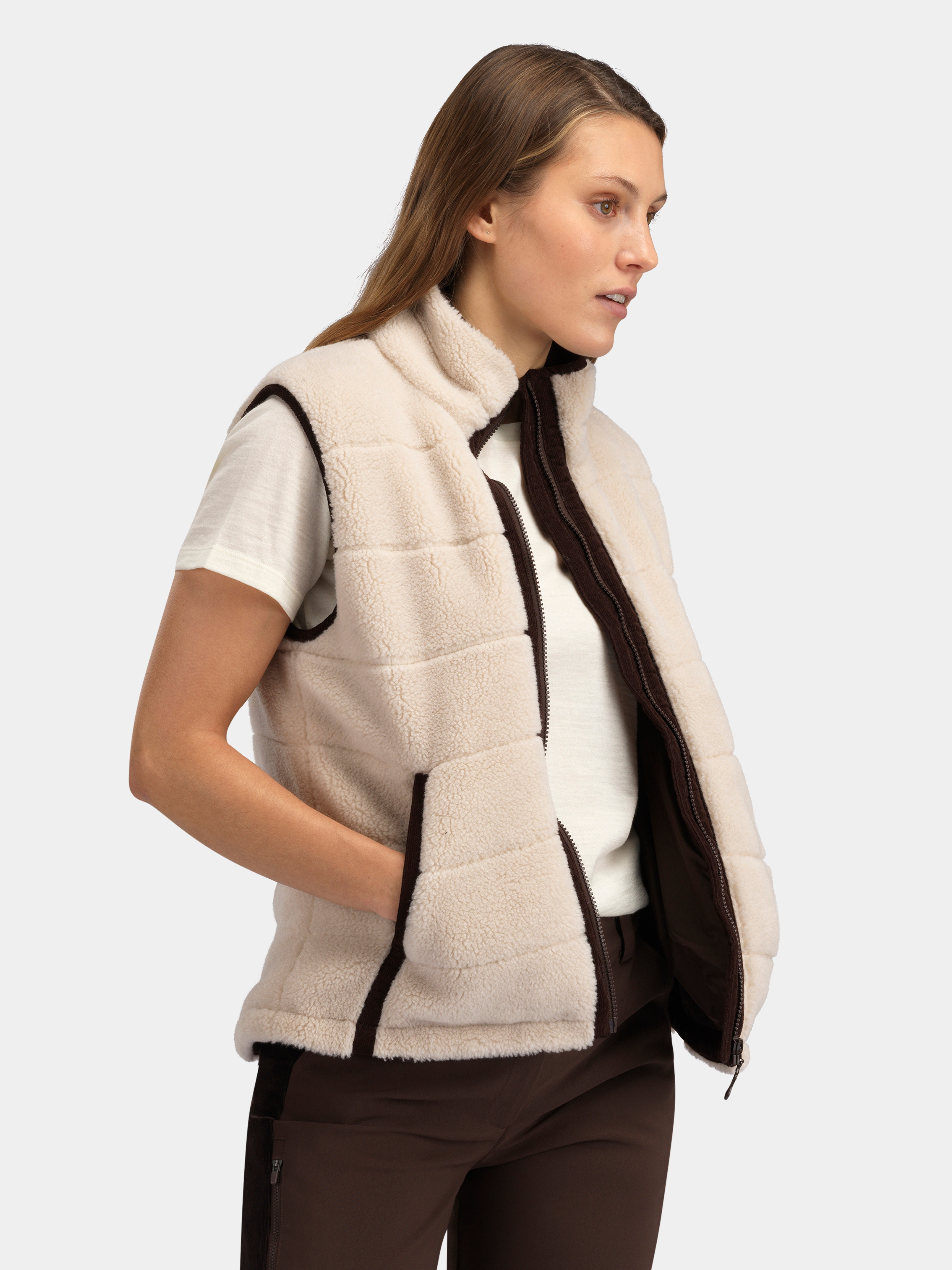 Nusfjord Fleece Vest  Sheep With Brown