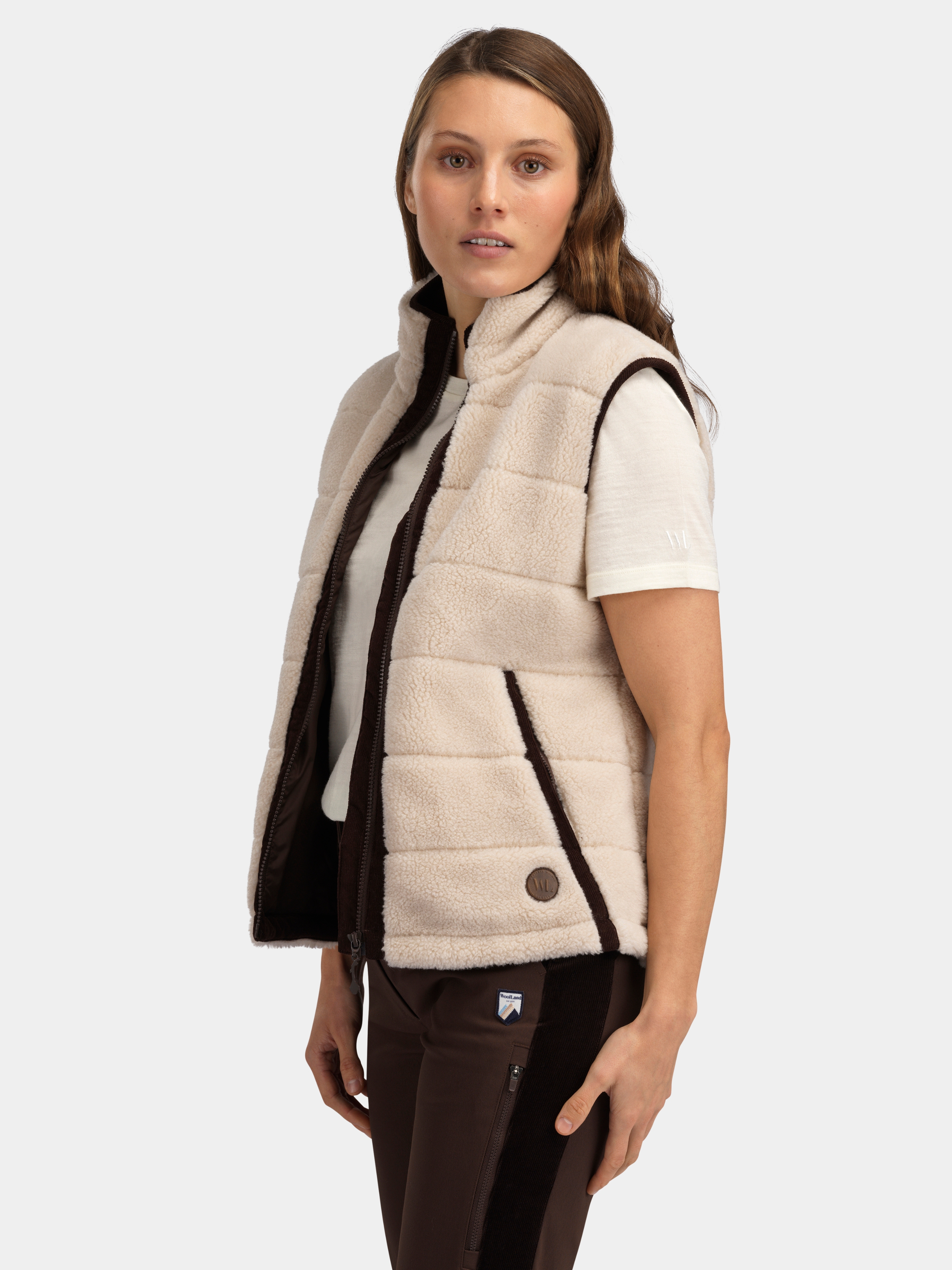 Nusfjord Fleece Vest  Sheep With Brown