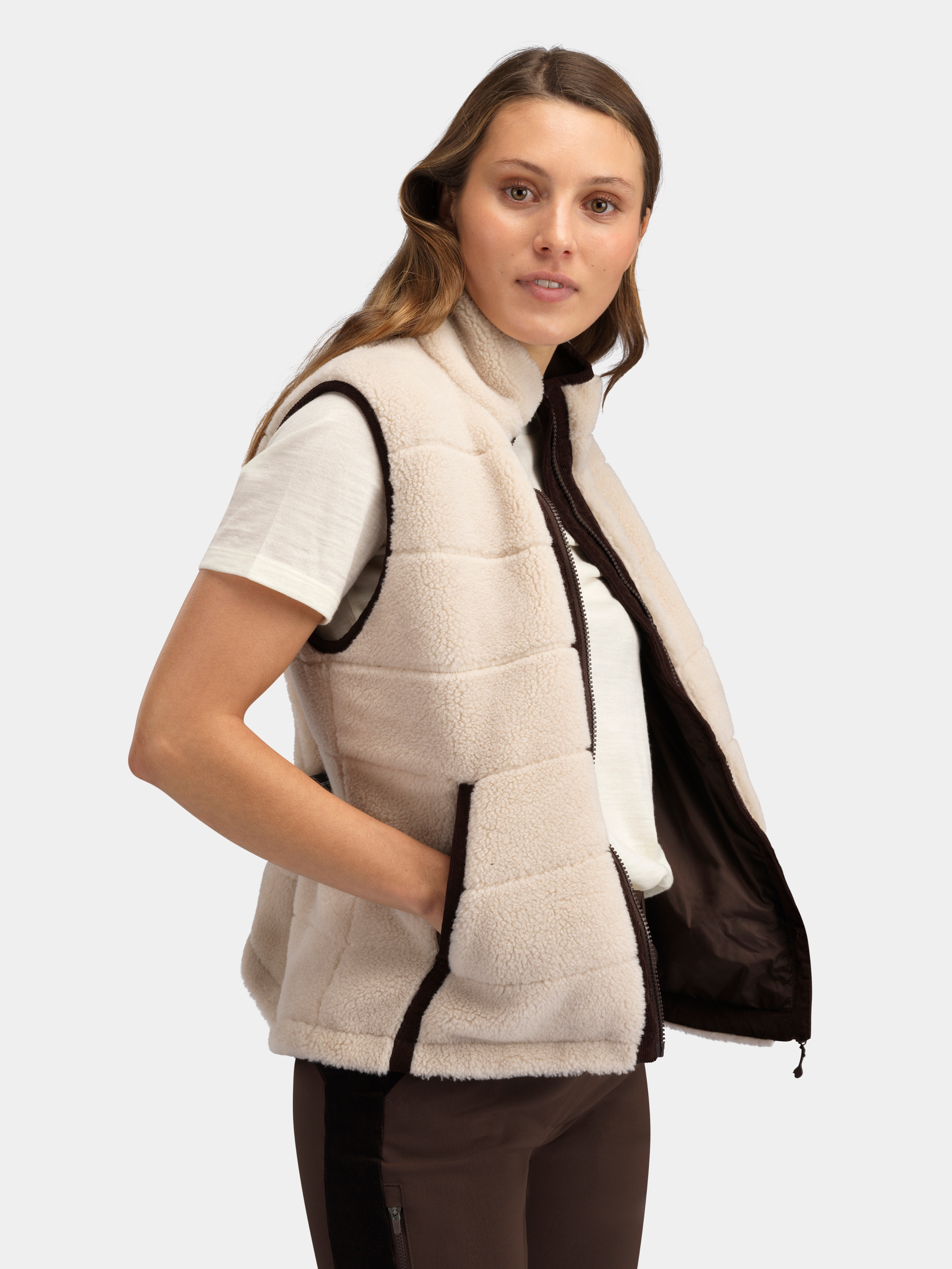 Nusfjord Fleece Vest  Sheep With Brown