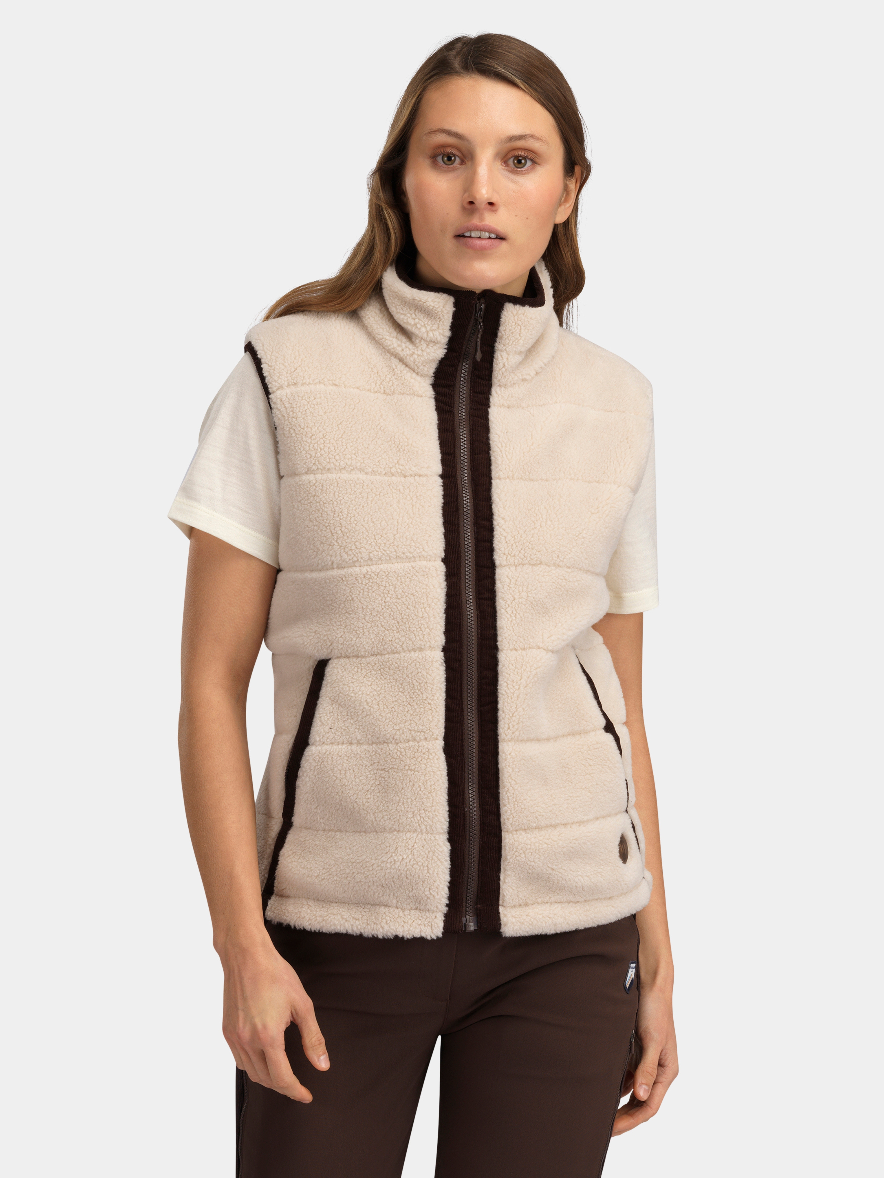 Nusfjord Fleece Vest  Sheep With Brown