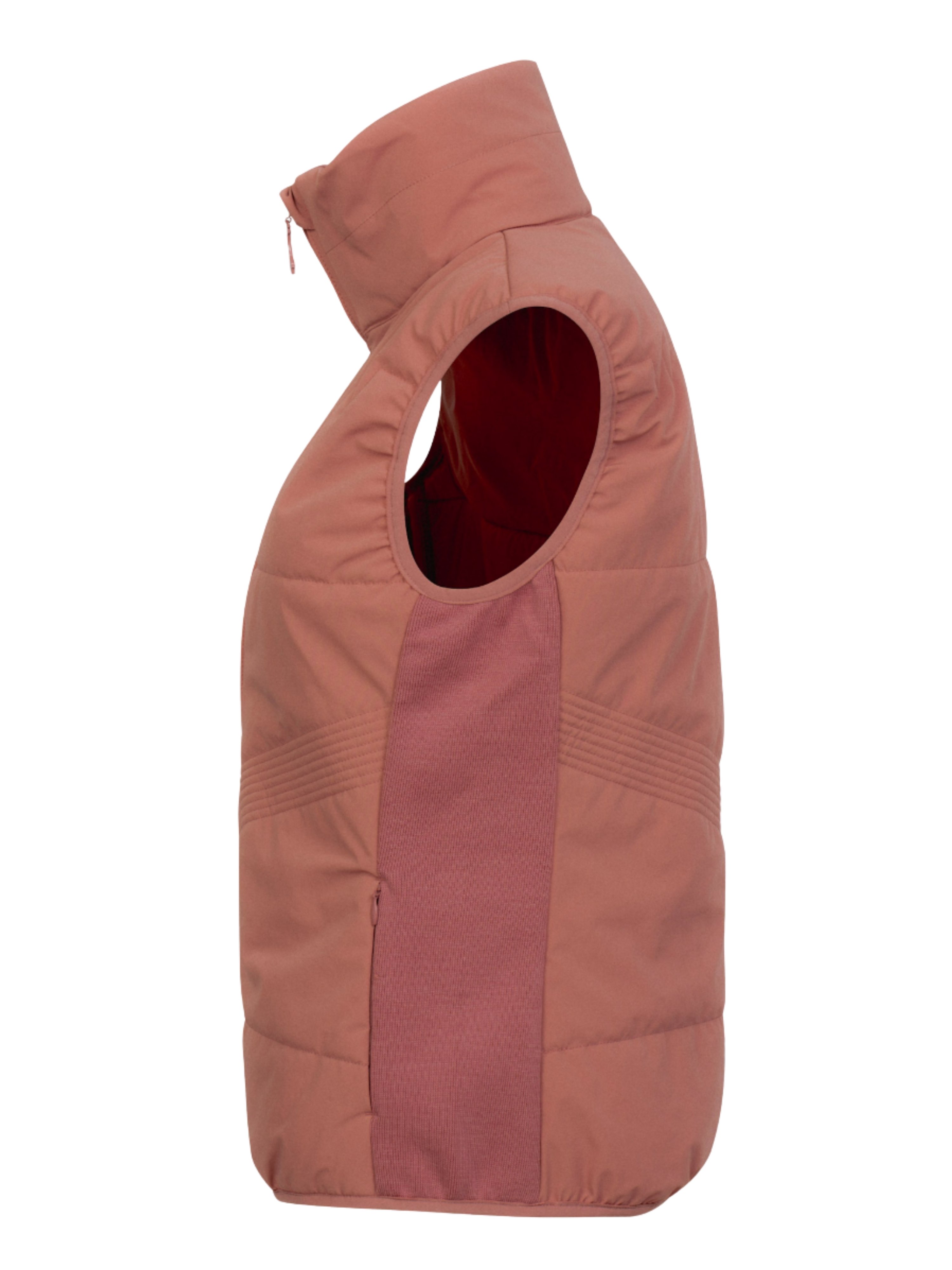 Rena Vest With Wool Padding Burned Rose