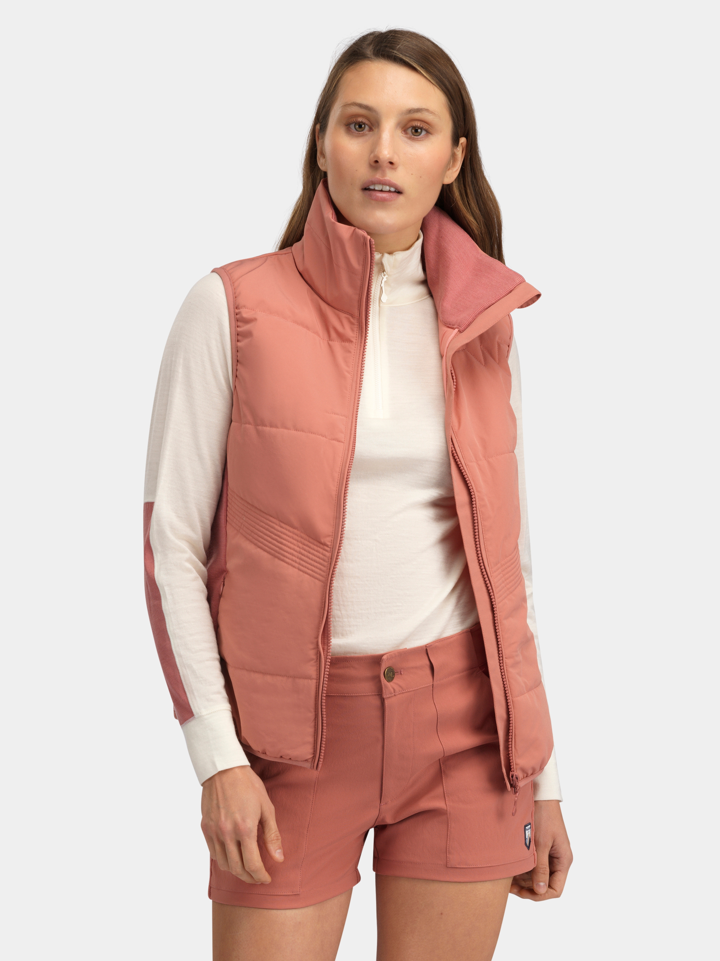 Rena Vest With Wool Padding Burned Rose