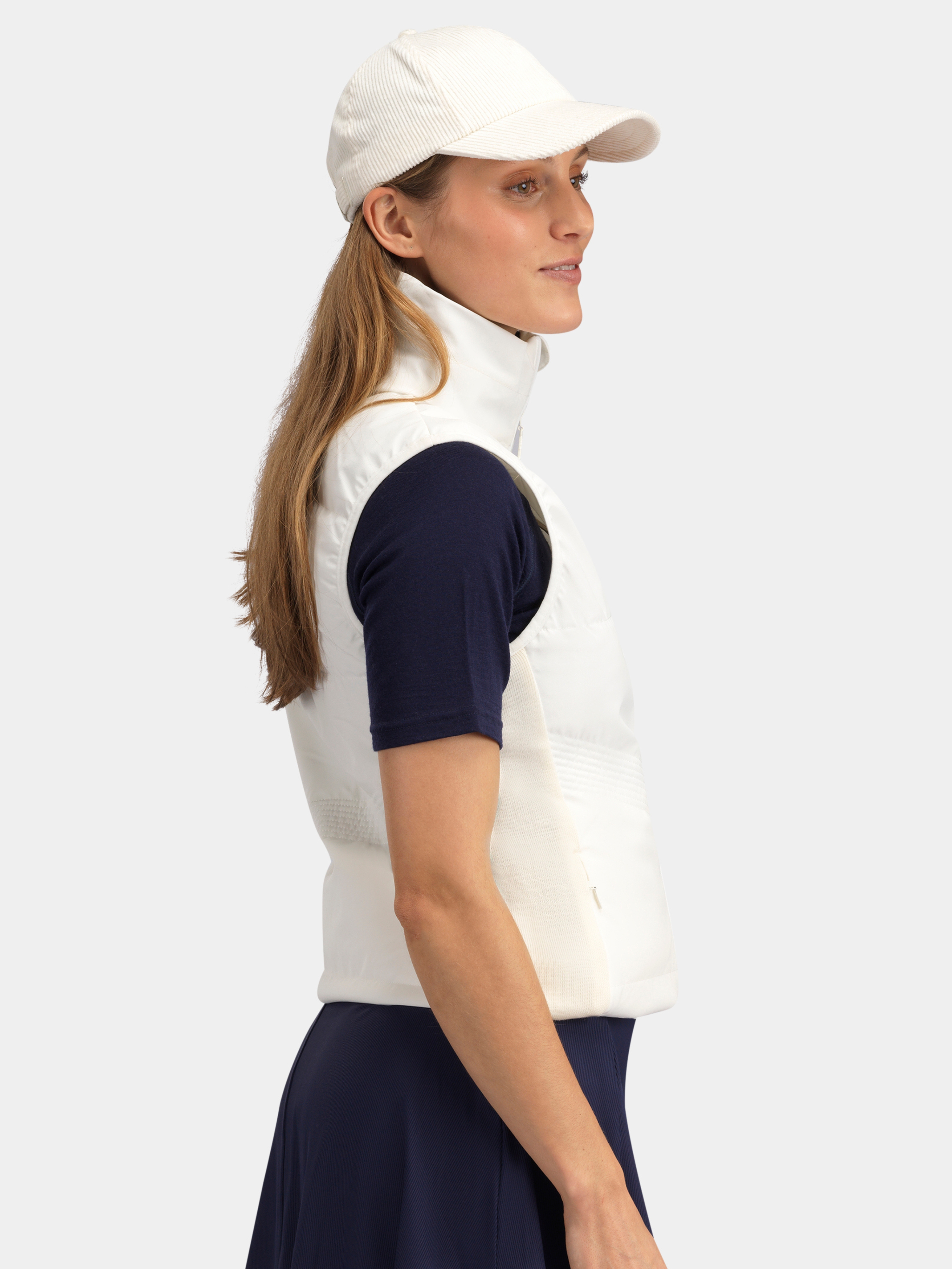 Rena Vest With Wool Padding White