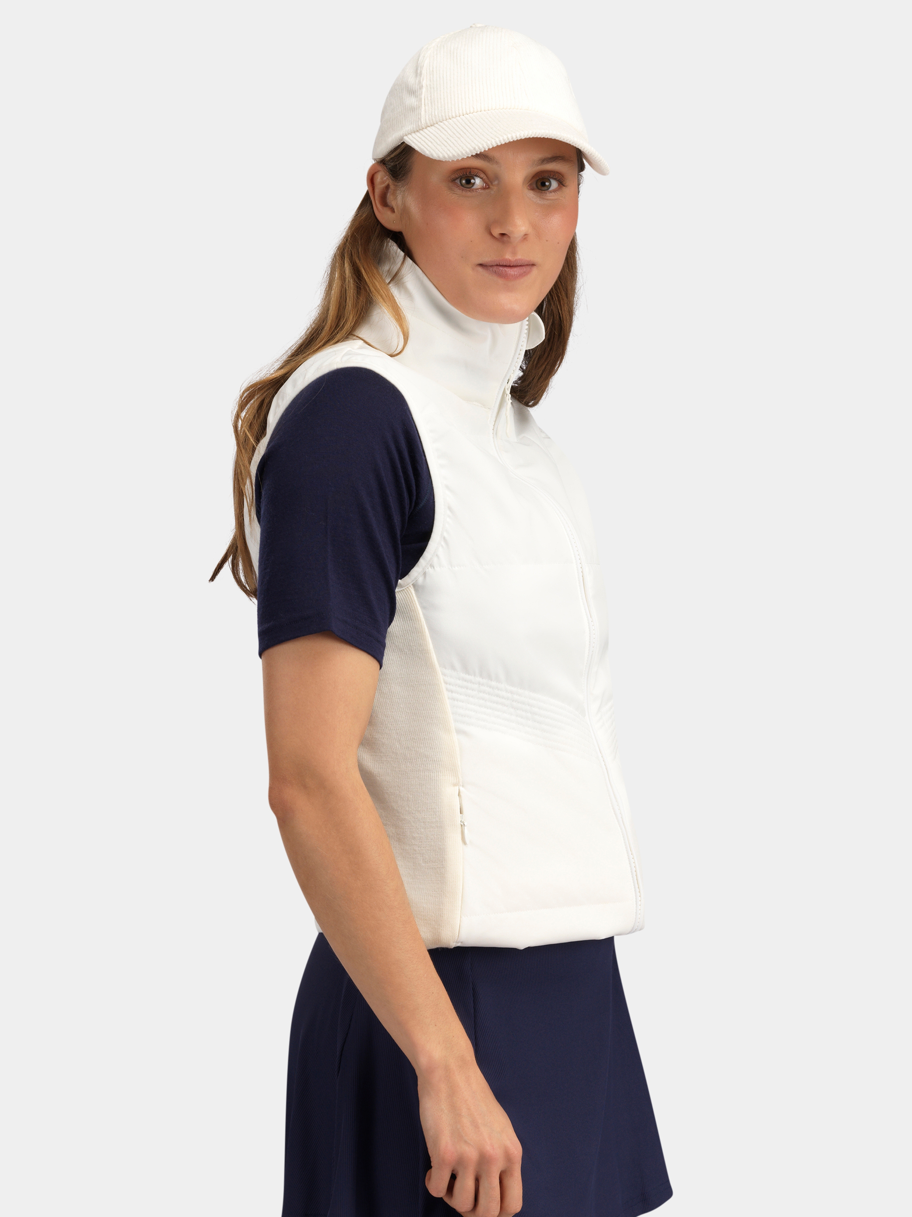 Rena Vest With Wool Padding White