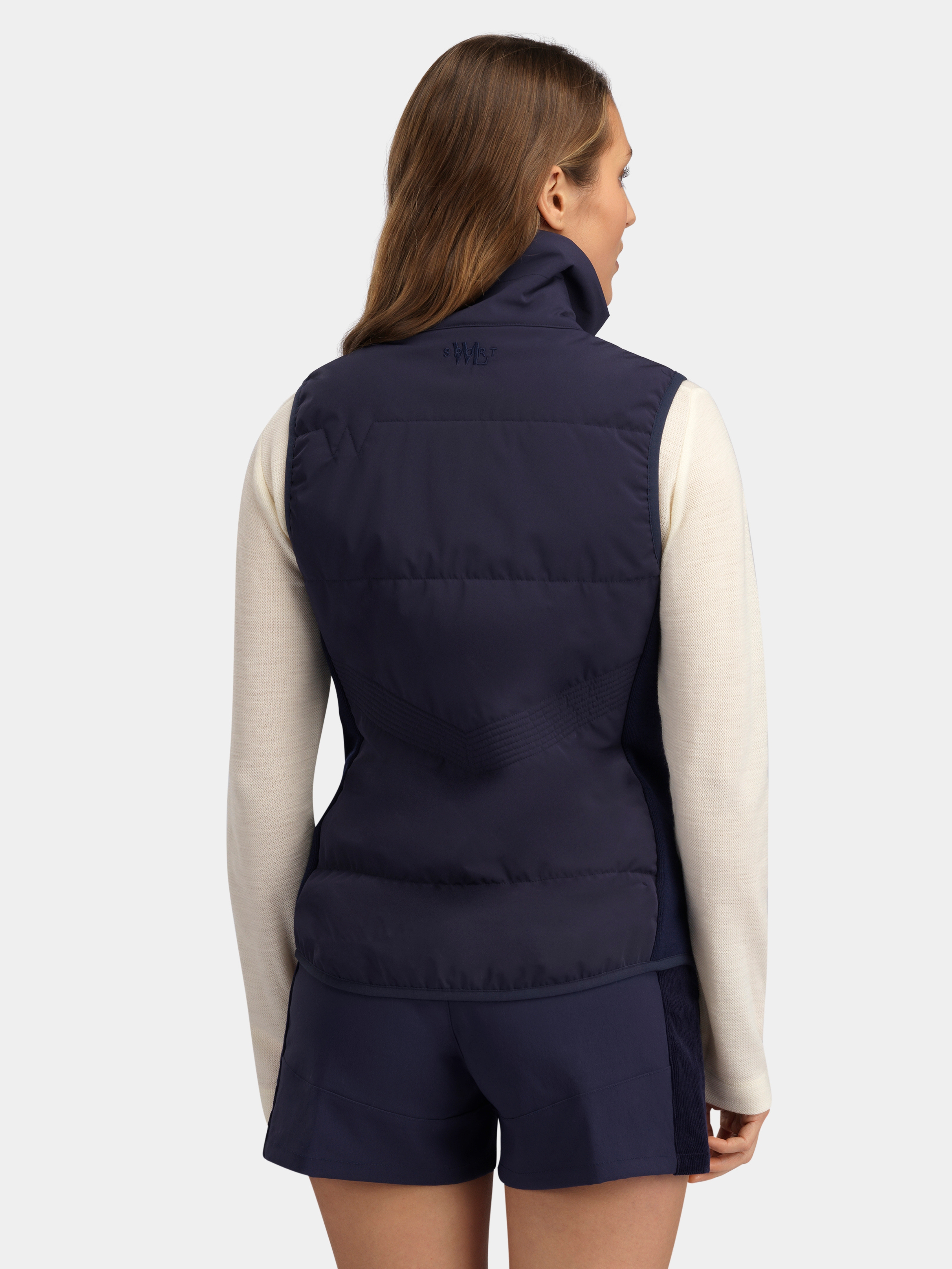 Rena Vest With Wool Padding Blue Ink